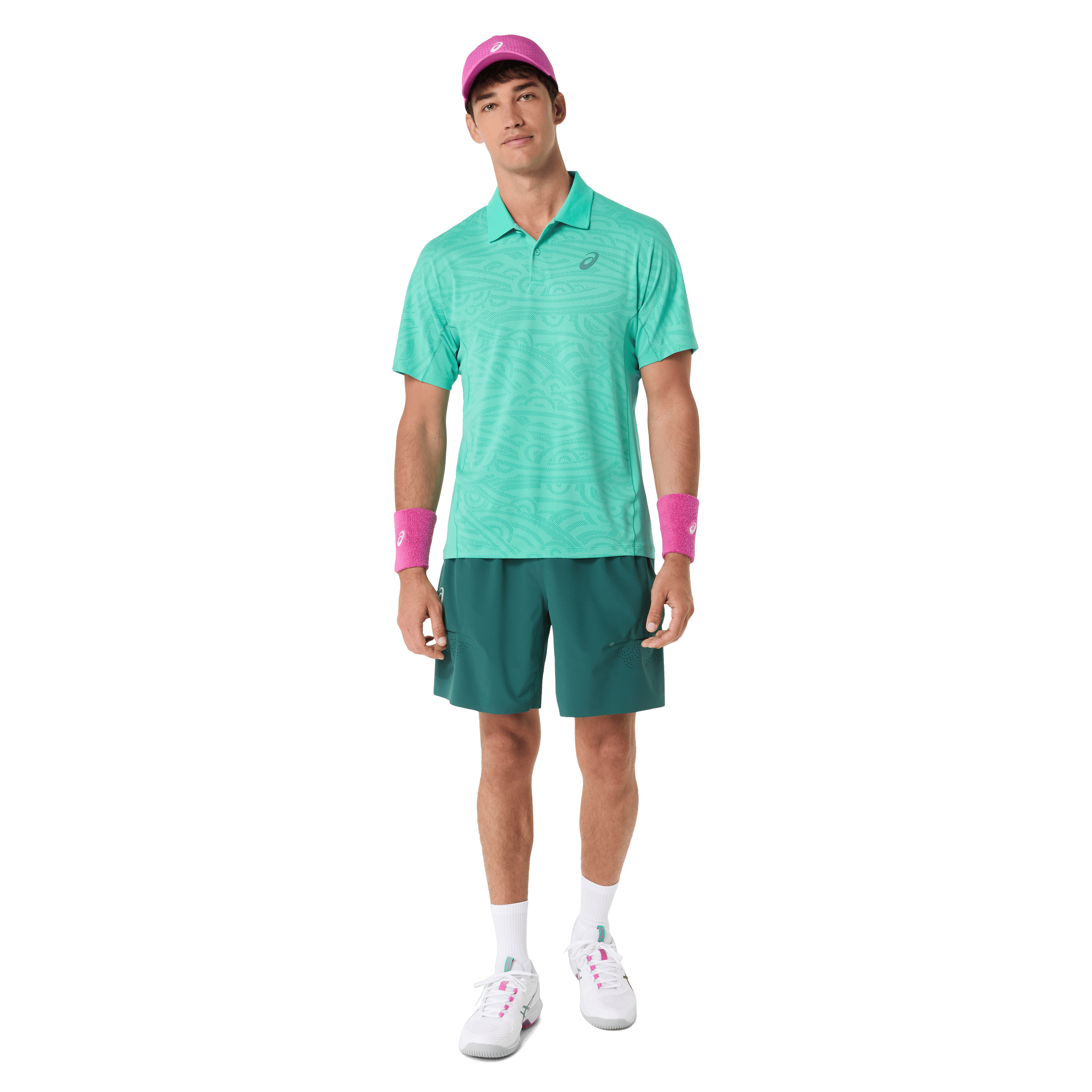 Mens Asics Match Jacquard Tennis Polo Shirt