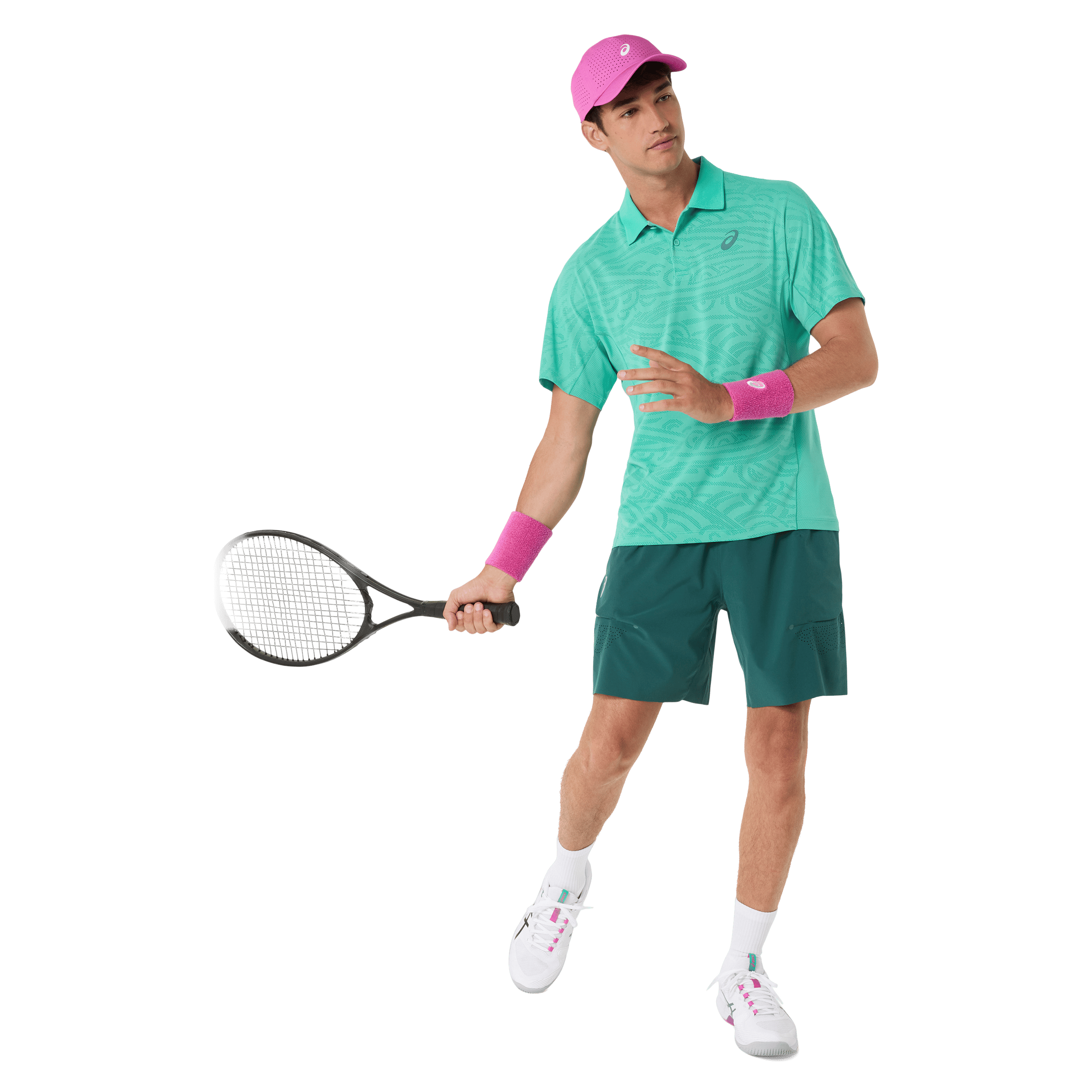 Mens Asics Match Jacquard Tennis Polo Shirt