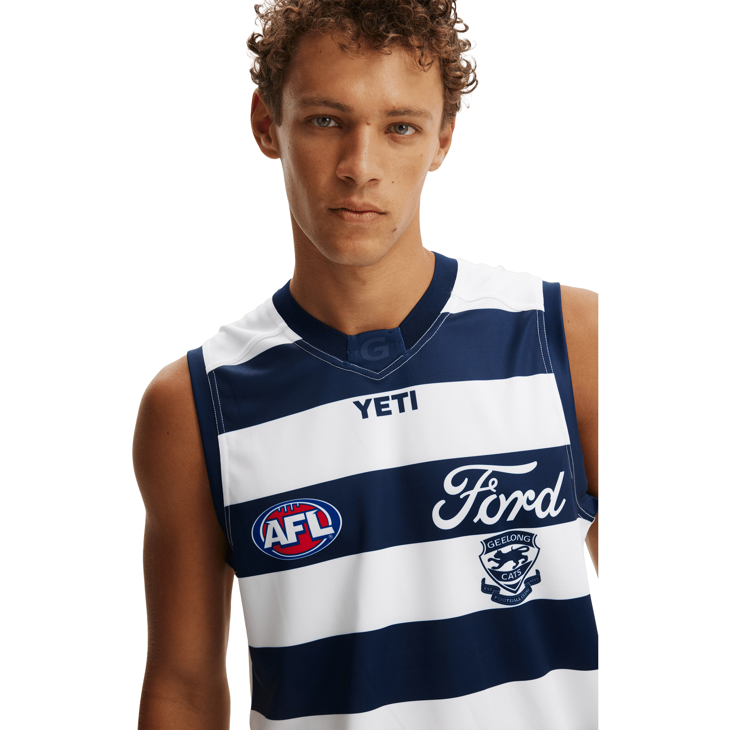 Mens Bleacher Athletic AFL Geelong Cats 2026 Retail Home Guernsey
