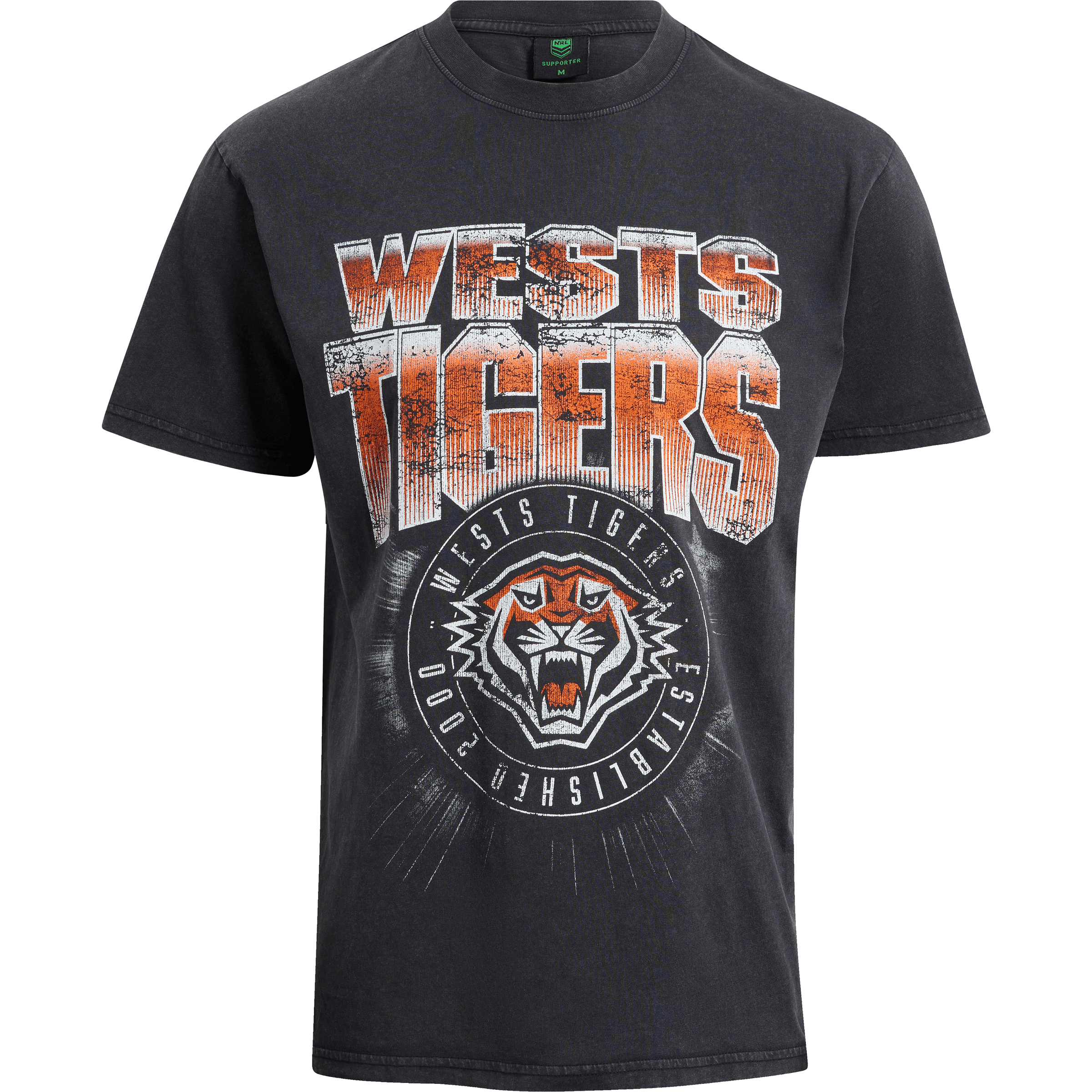 Mens Bleacher Athletic NRL West Tigers Washed Tee