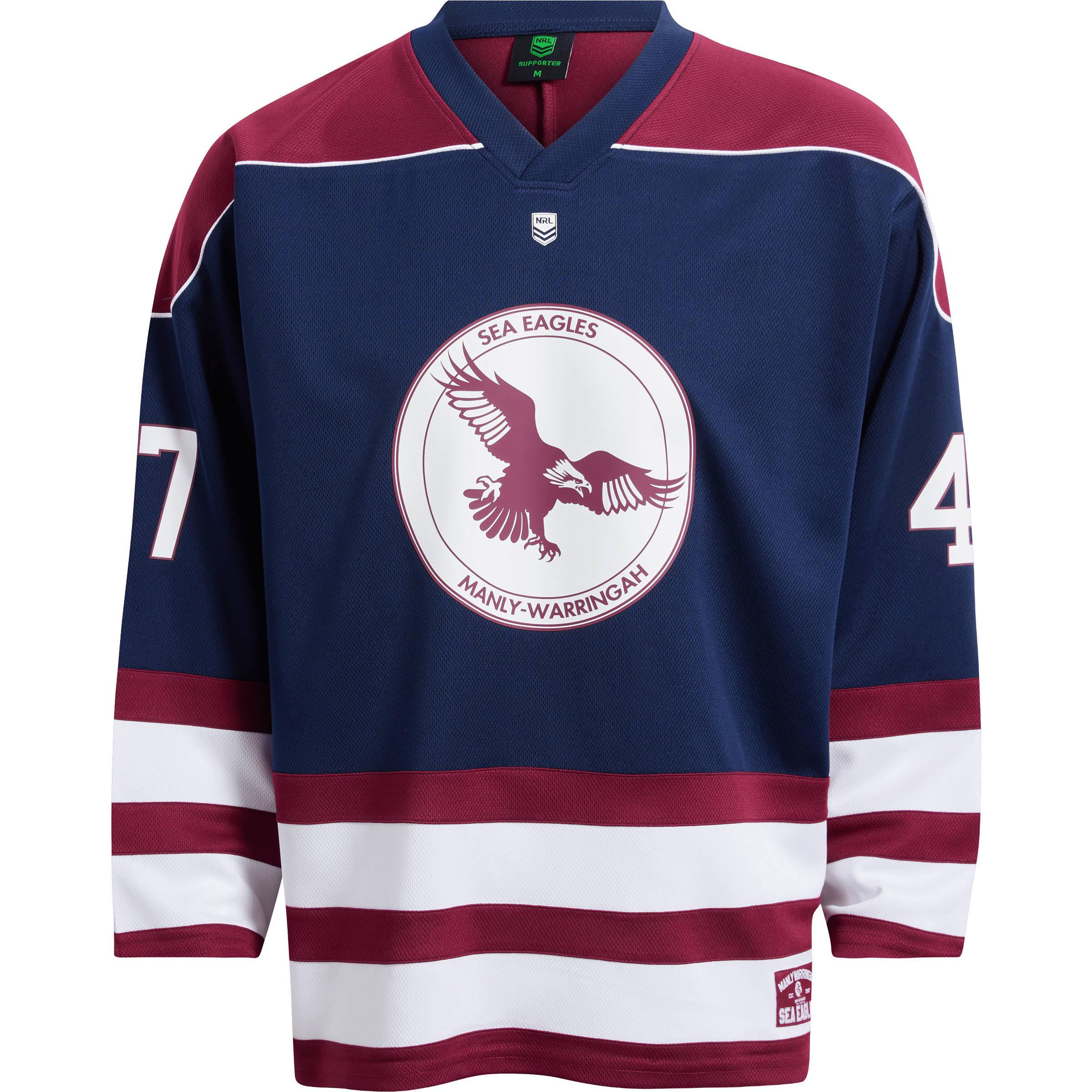 Mens Bleacher Athletic NRL Manly Sea Eagles Hockey Long Sleeve