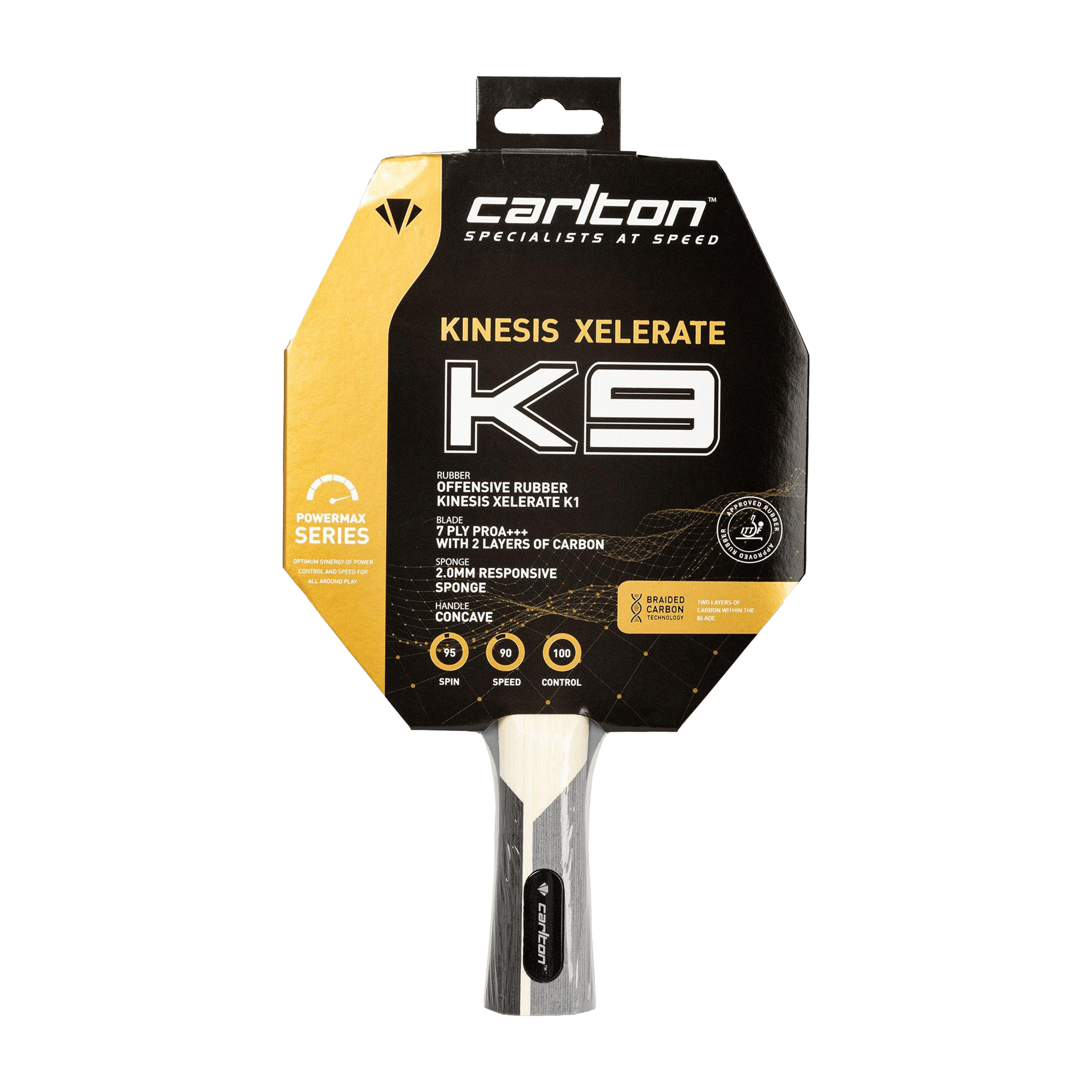 Carlton Kinesis Xelerate K9 Table Tennis Bat