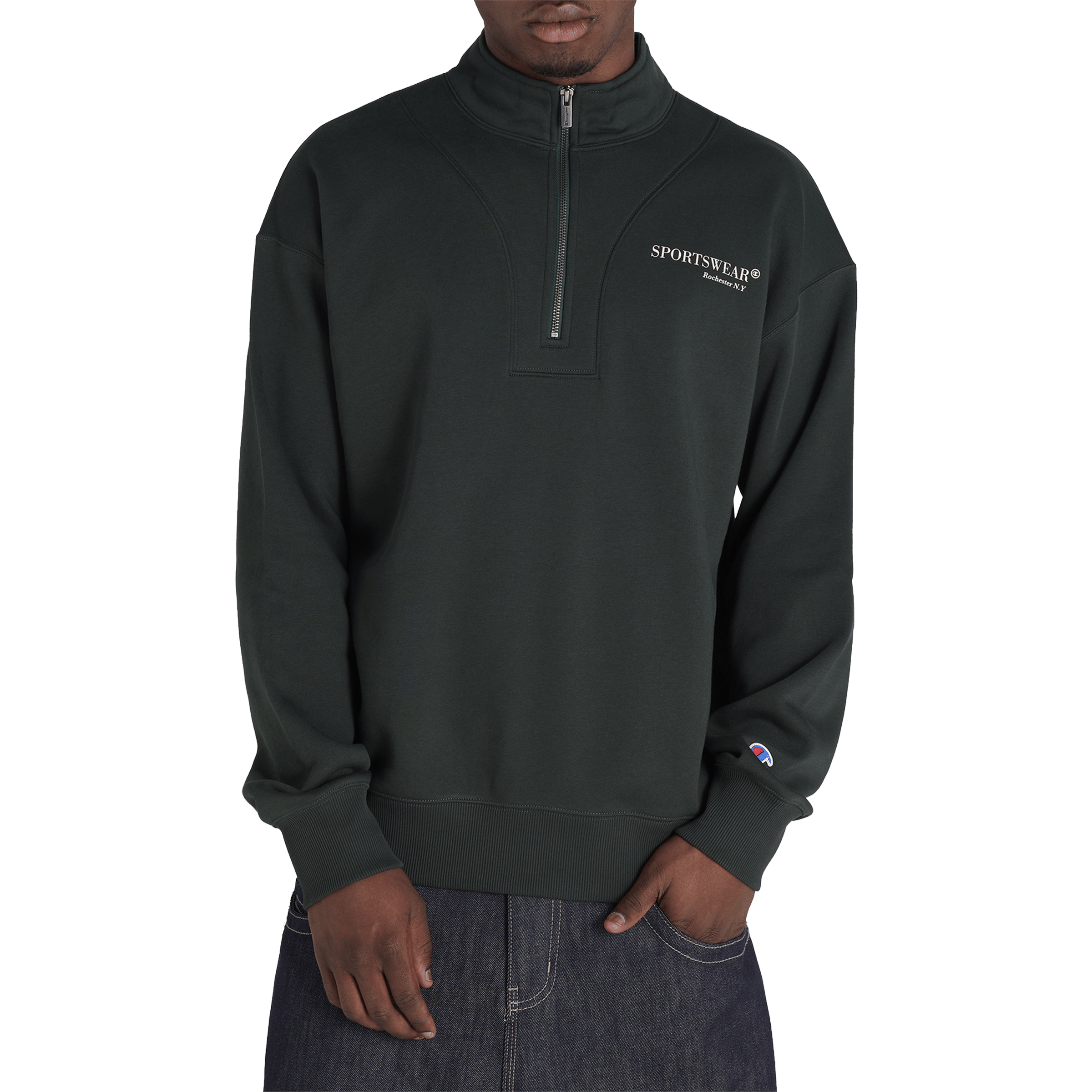 Mens Champion Rochester Graphic Quarter Zip Sweatshirt