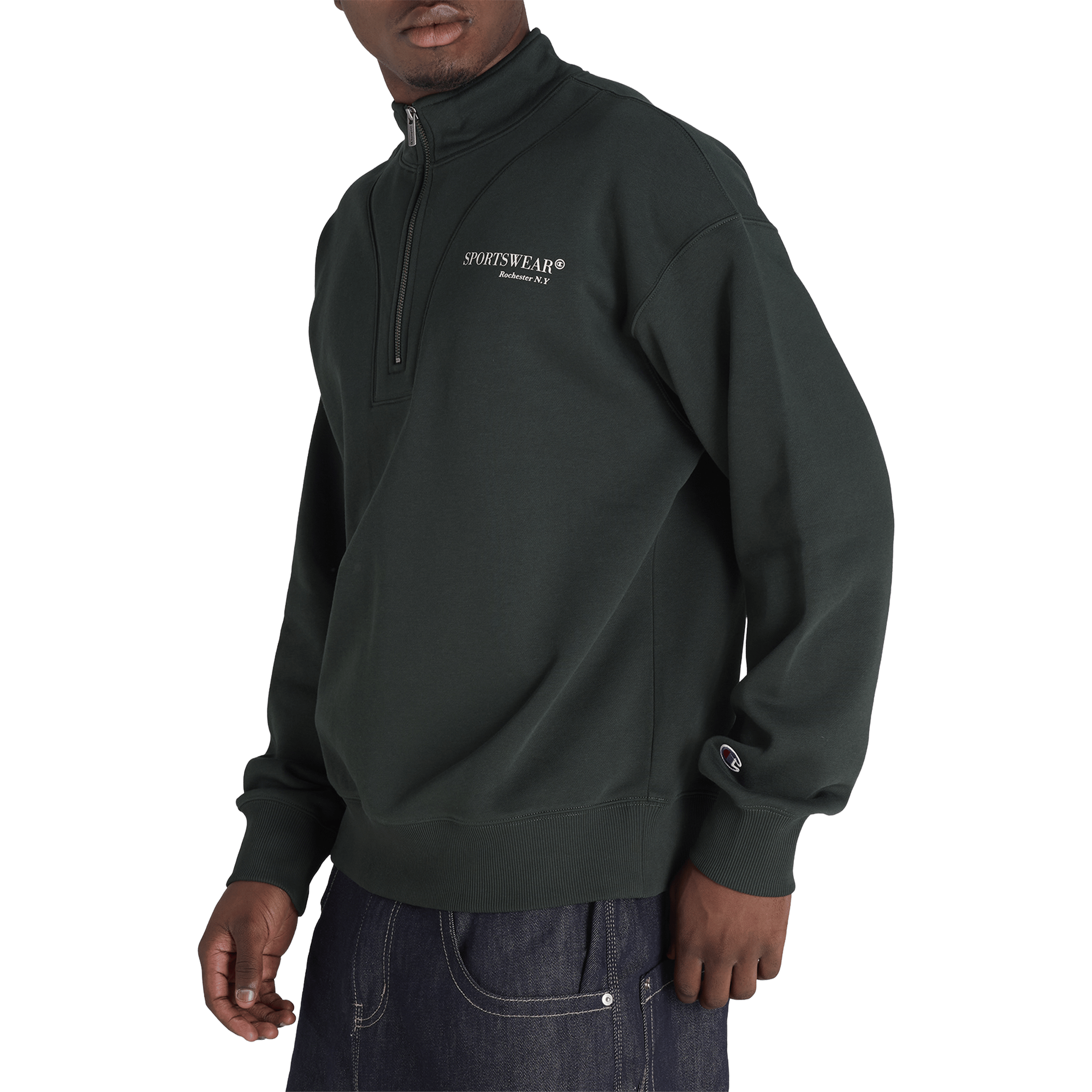 Mens Champion Rochester Graphic Quarter Zip Sweatshirt