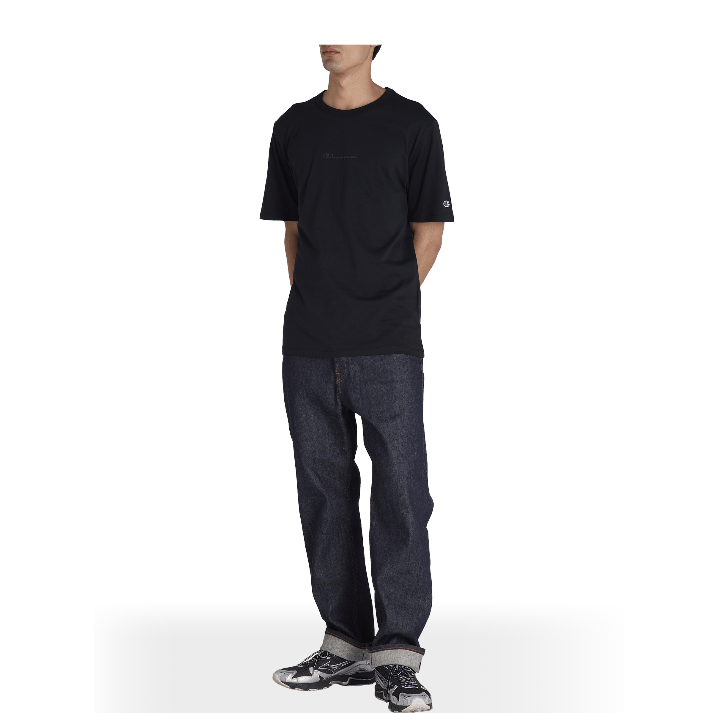Mens Champion Tonal Script Oversized Tee