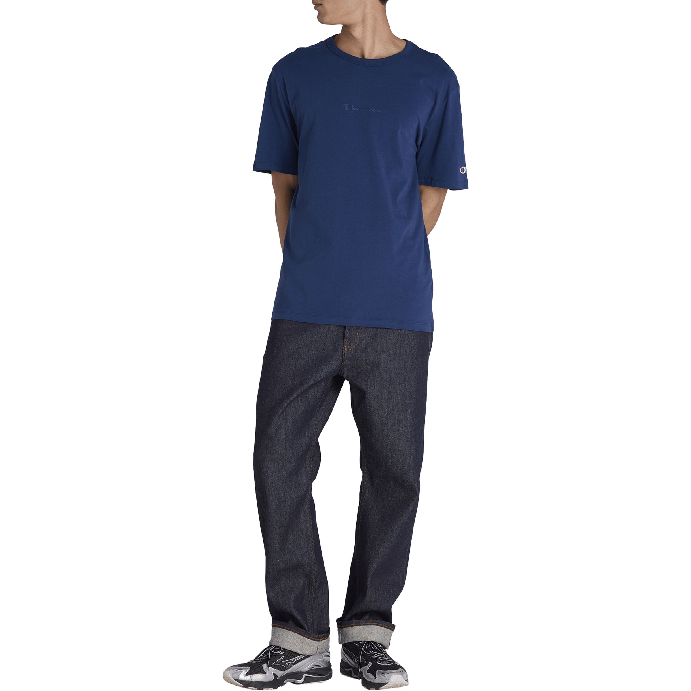 Mens Champion Tonal Script Oversized Tee