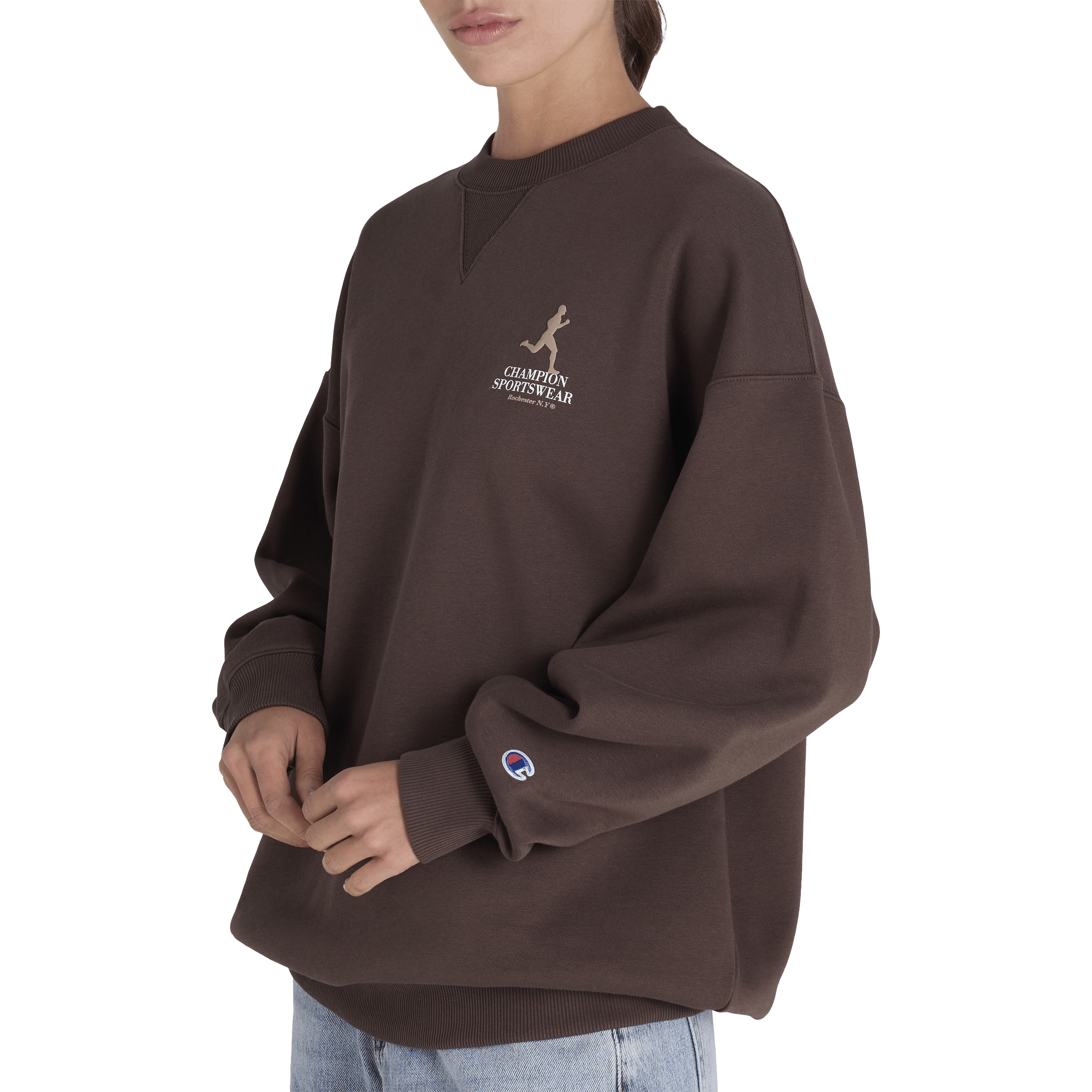 Womens Champion Graphic Shop Crewneck Sweatshirt