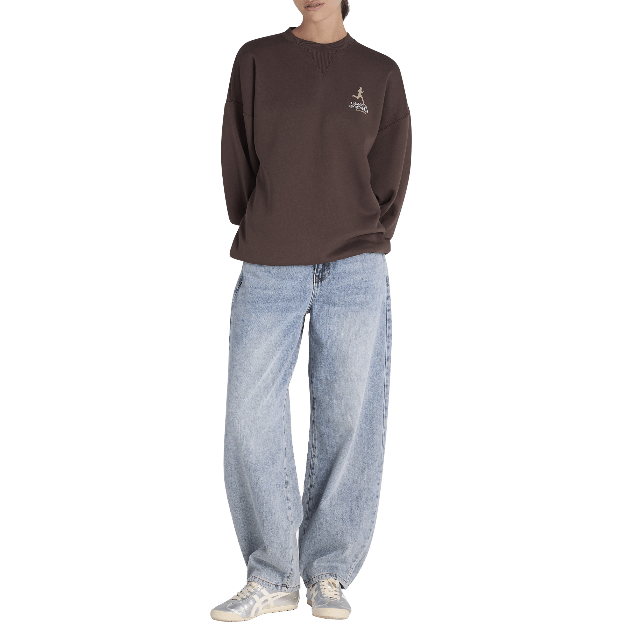 Womens Champion Graphic Shop Crewneck Sweatshirt