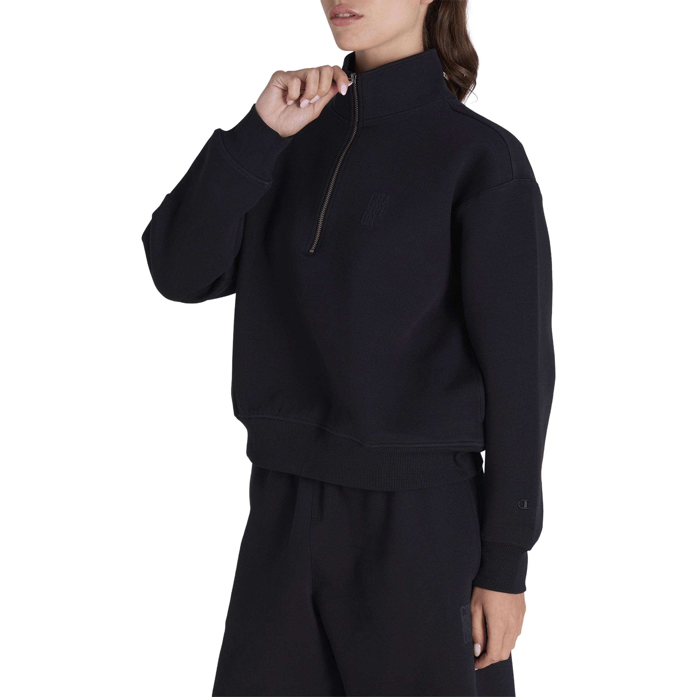 Womens Champion Base Quarter Zip Sweatshirt