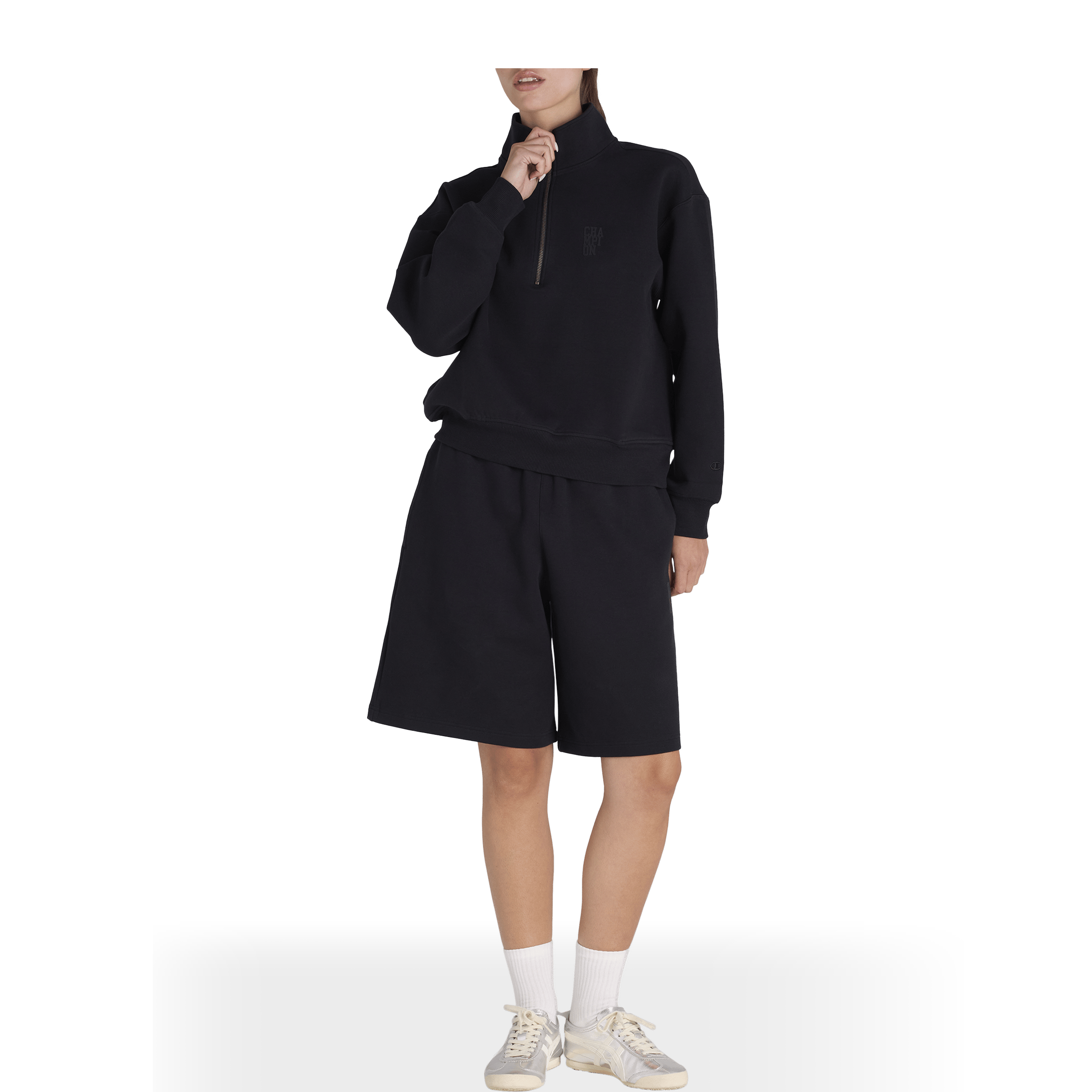 Womens Champion Base Quarter Zip Sweatshirt