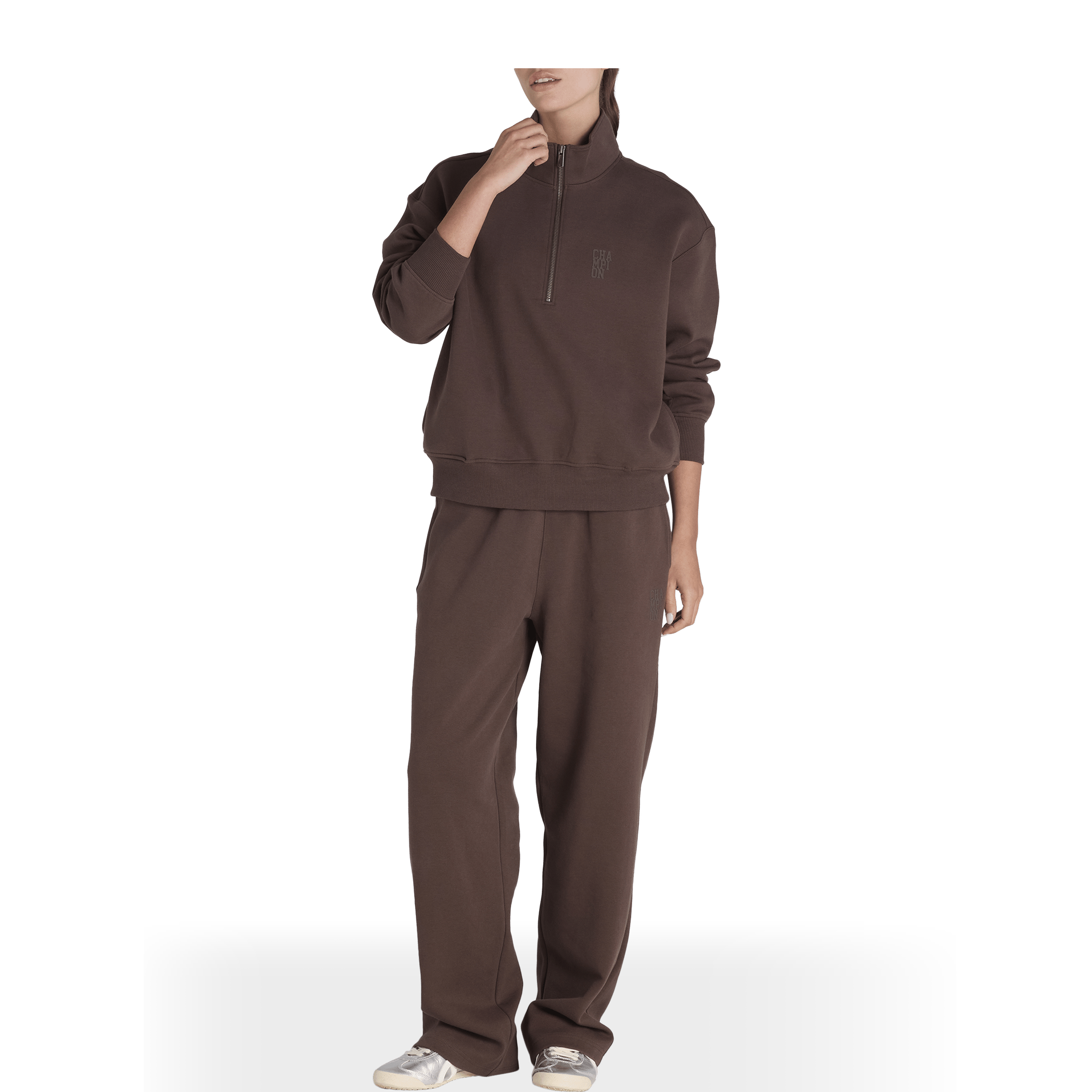 Womens Champion Base Quarter Zip Sweatshirt