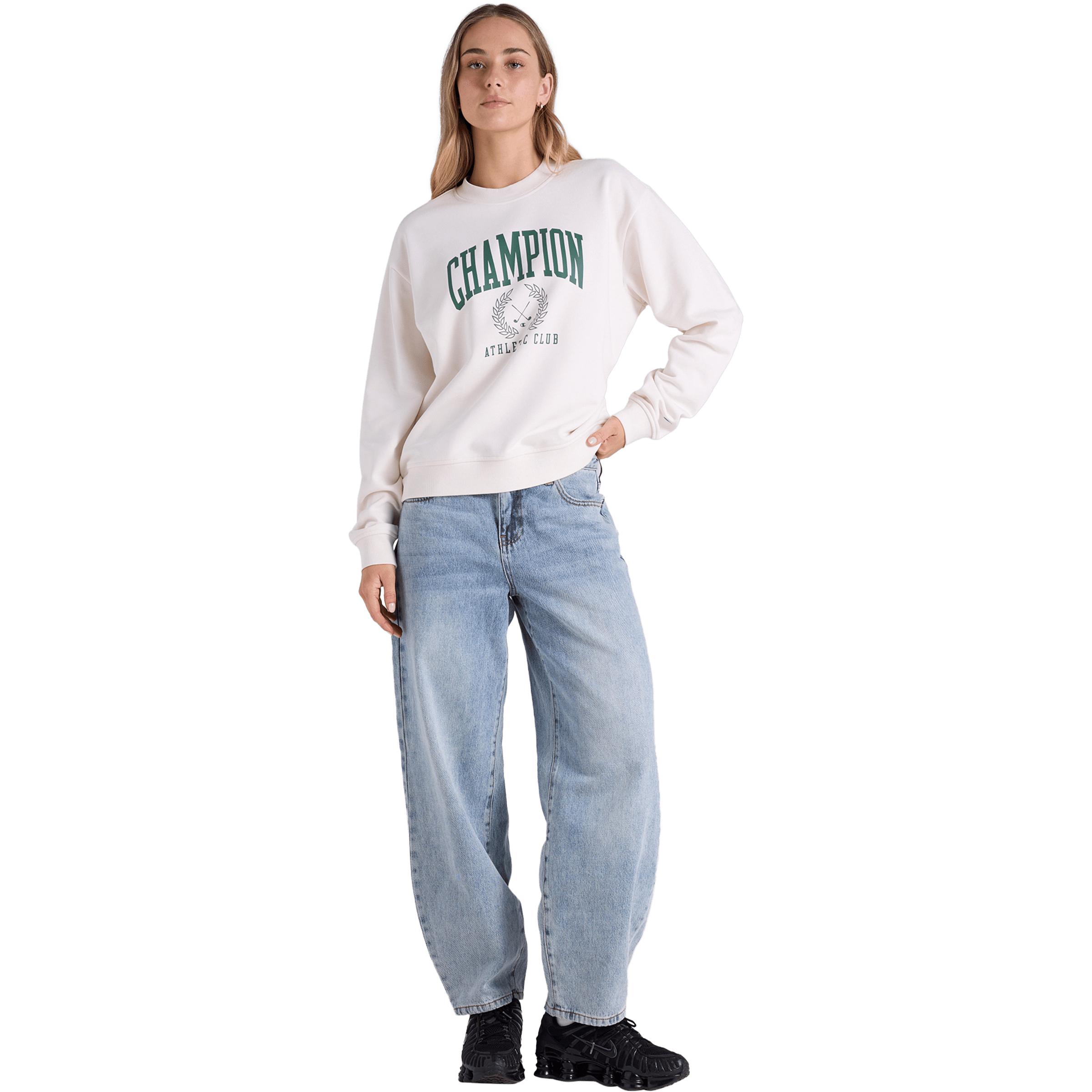 Womens Champion Club Crew Sweatshirts
