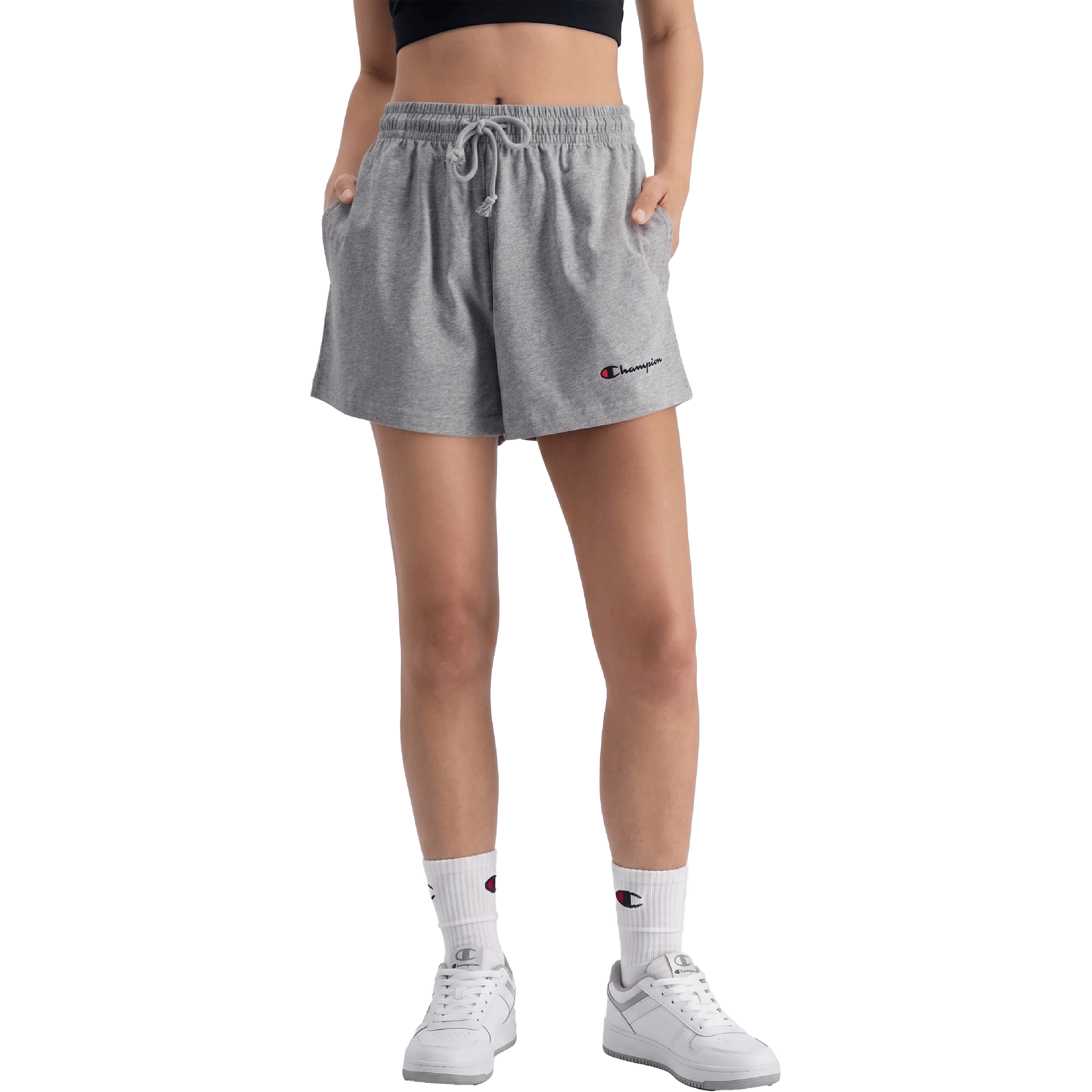 Womens Champion Jersey Hi-Waist Script Shorts
