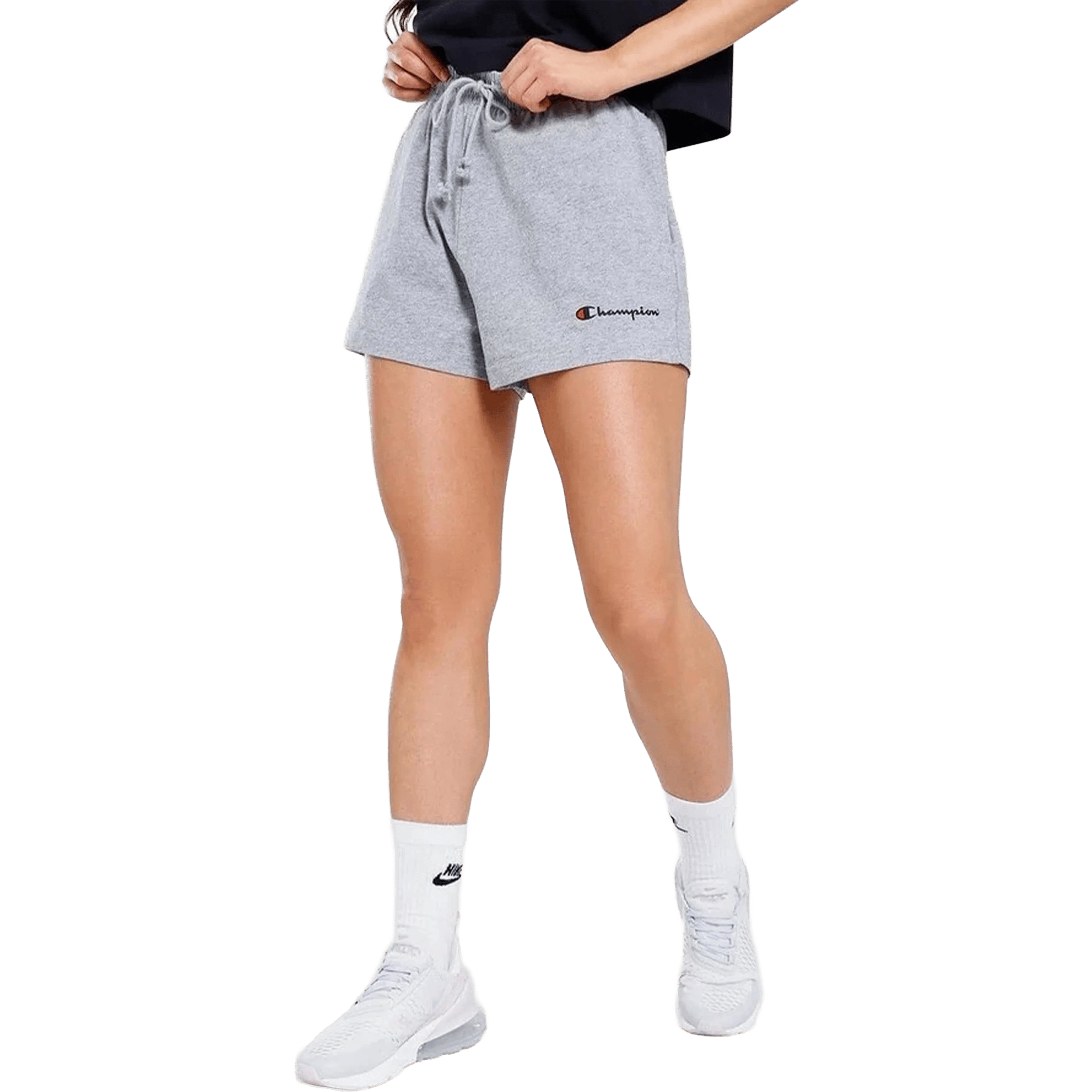 Womens Champion Jersey Hi-Waist Script Shorts