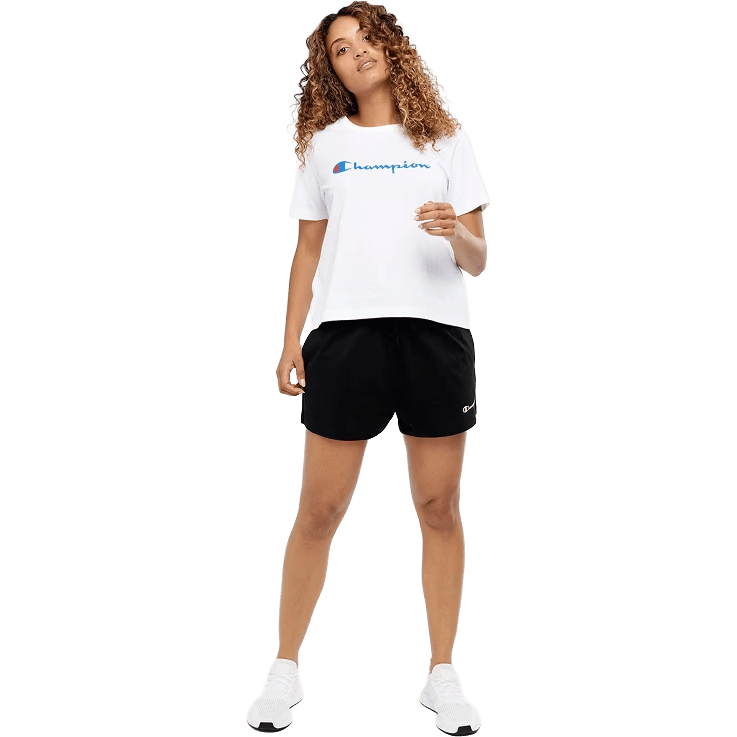 Womens Champion Jersey Hi-Waist Script Shorts