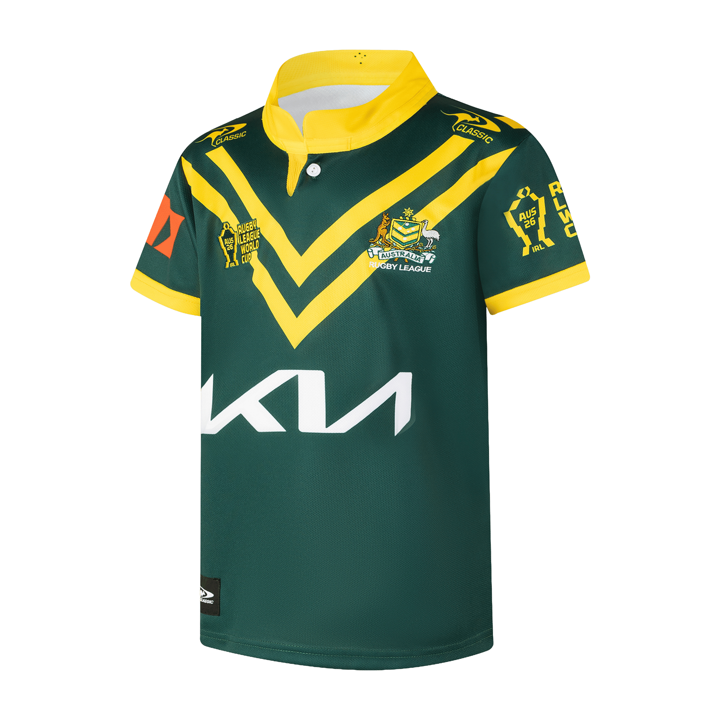 Kids Classic Sports RLWC 2026 Australian Kangaroos Home Jersey