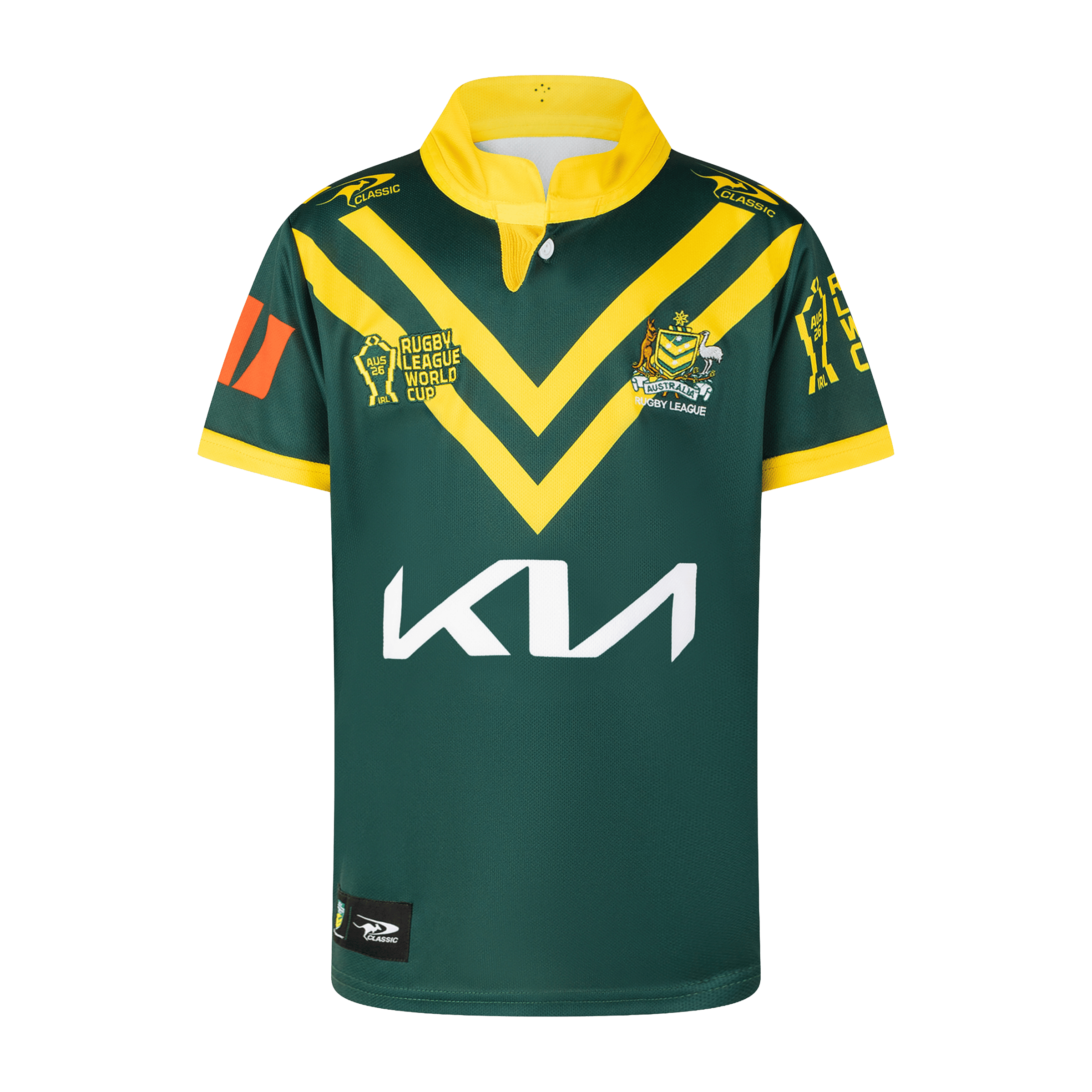 Kids Classic Sports RLWC 2026 Australian Kangaroos Home Jersey