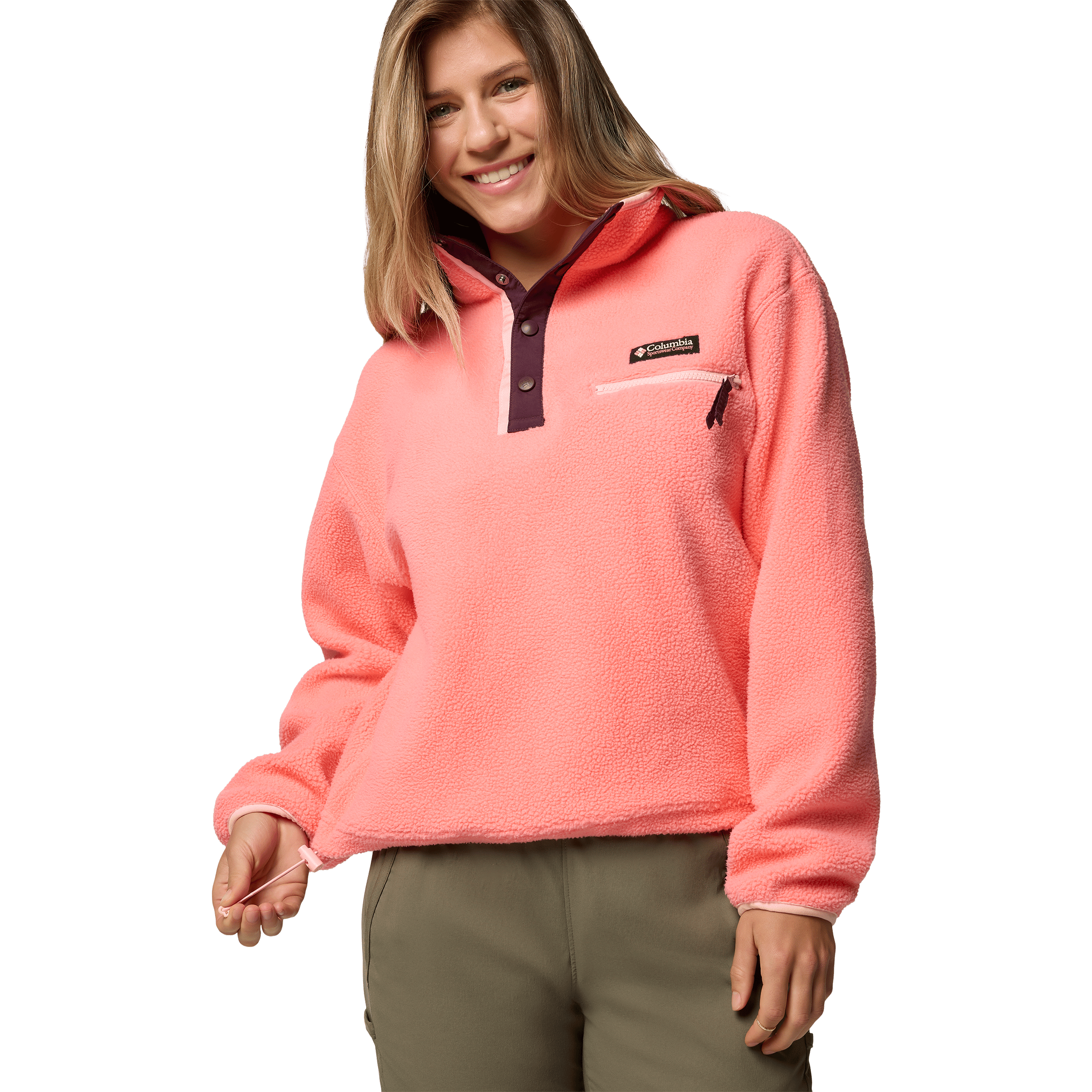 Womens Columbia Helvetia™ II Cropped Half Snap Fleece Pullover
