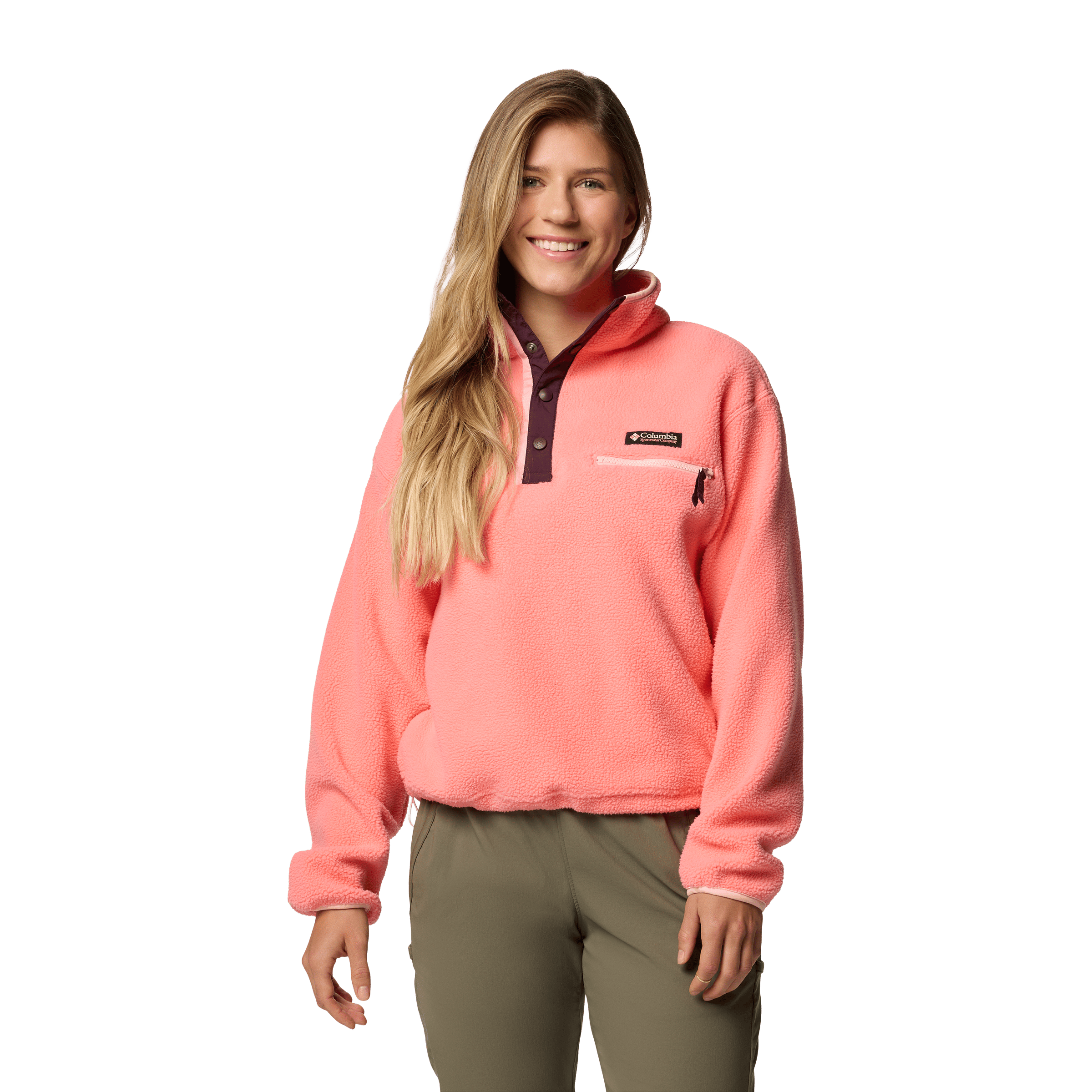 Womens Columbia Helvetia™ II Cropped Half Snap Fleece Pullover