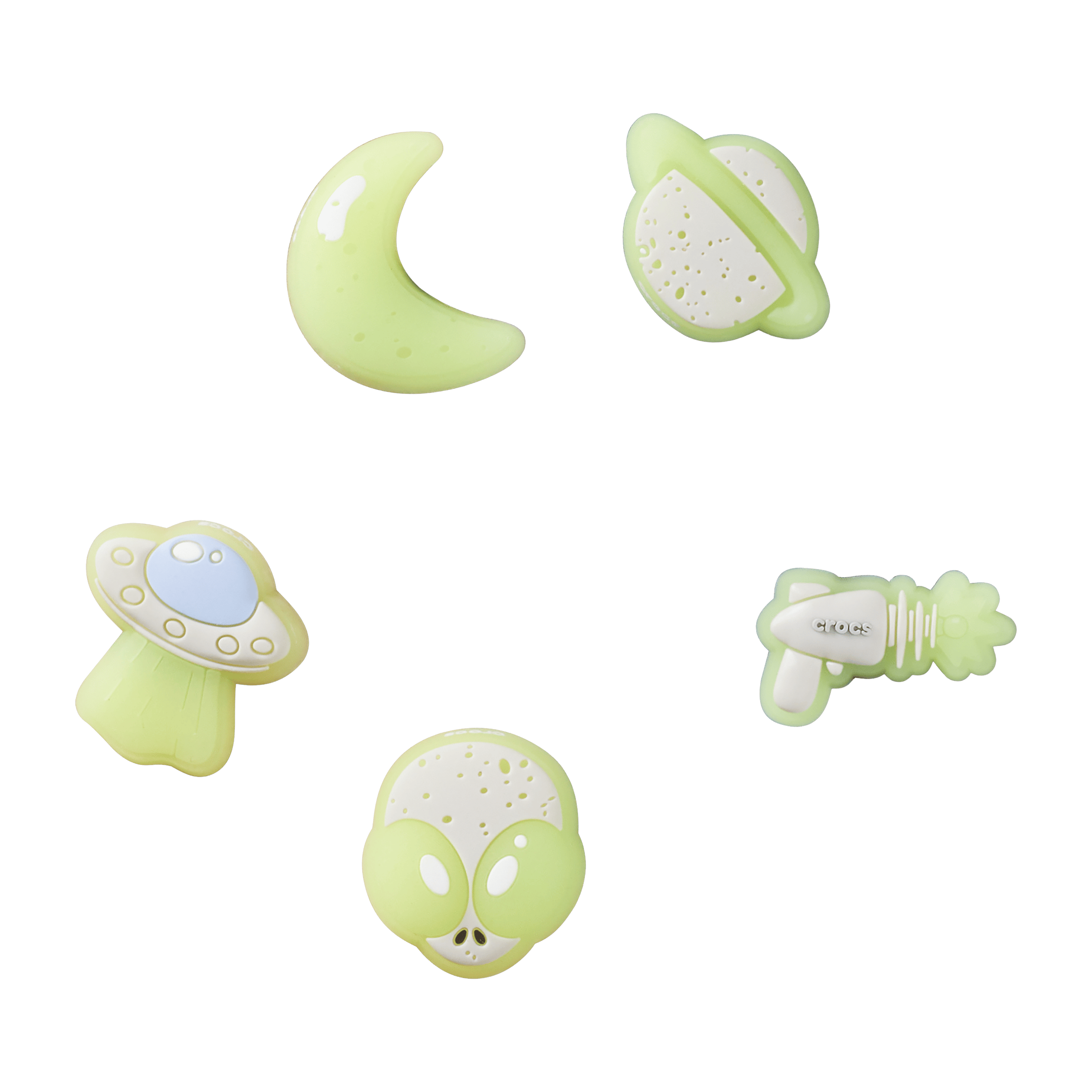 Crocs Accessories Glow in the Dark Space (5pk) Jibbitz Charms
