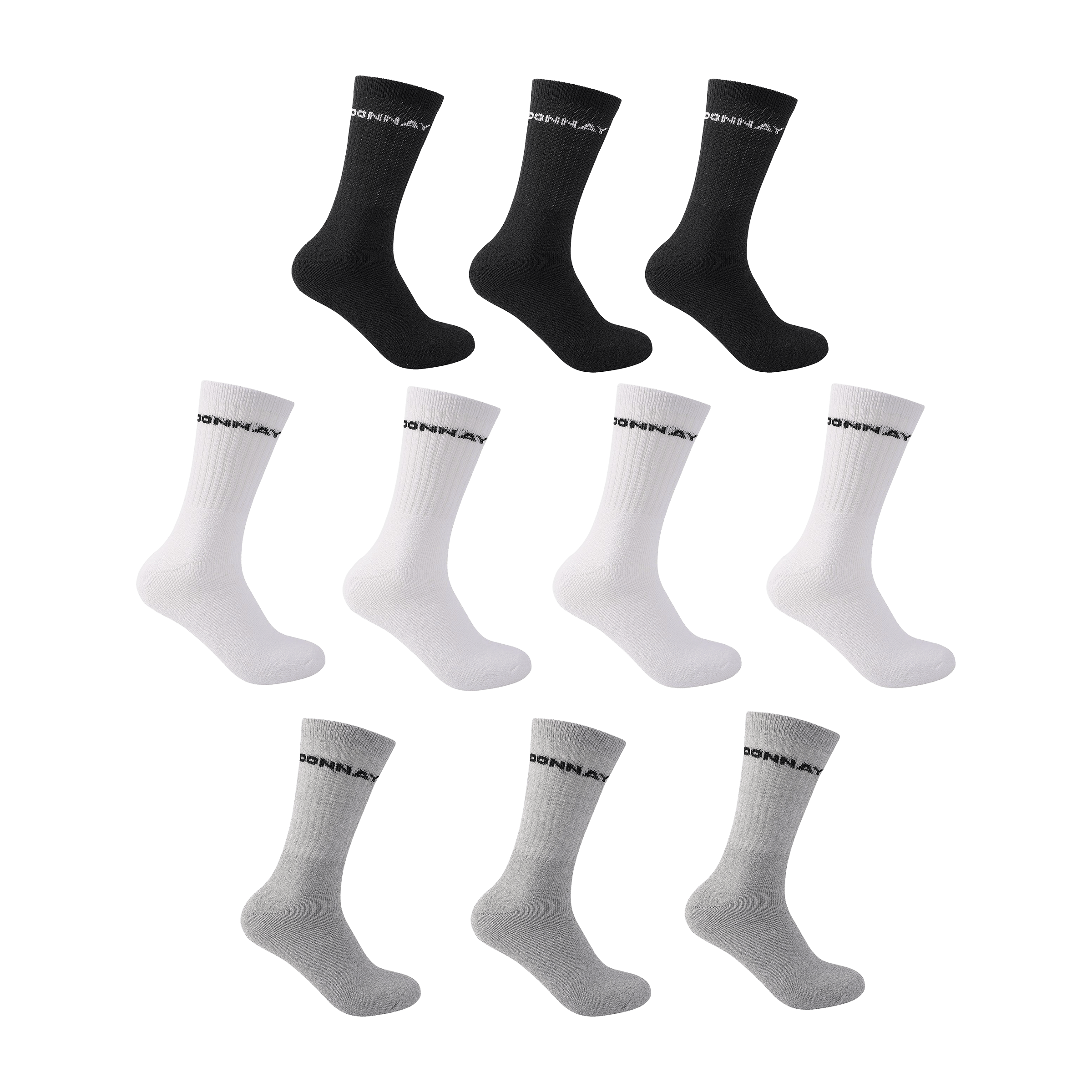 Unisex Donnay Crew (10pk) Socks Plus Size - UK 12+ (US 13+)