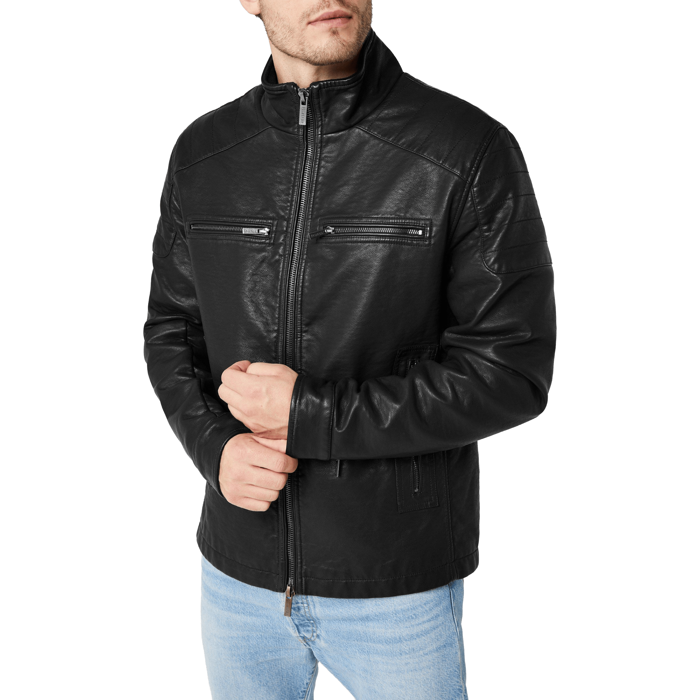 Mens Firetrap Faux Leather Jacket