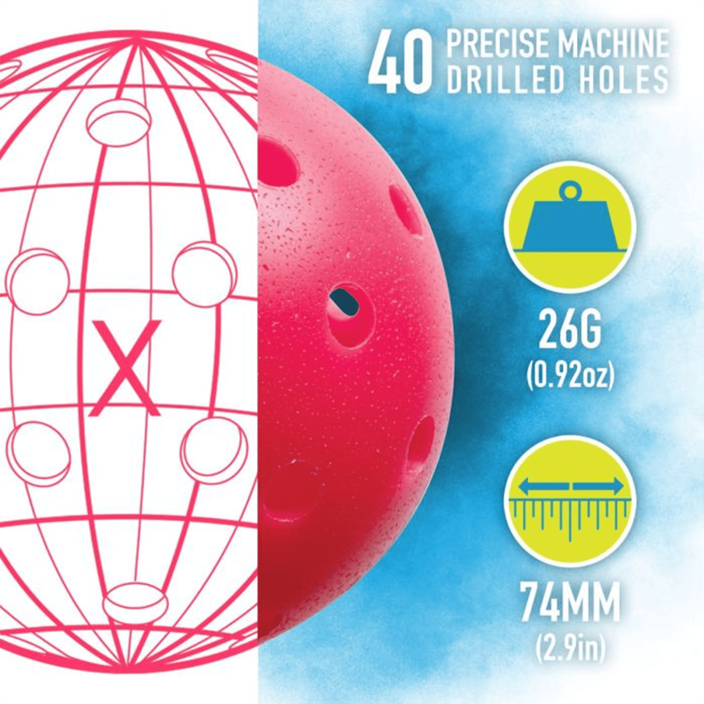 Franklin (3pk) X-40 Outdoor Pickleball Balls