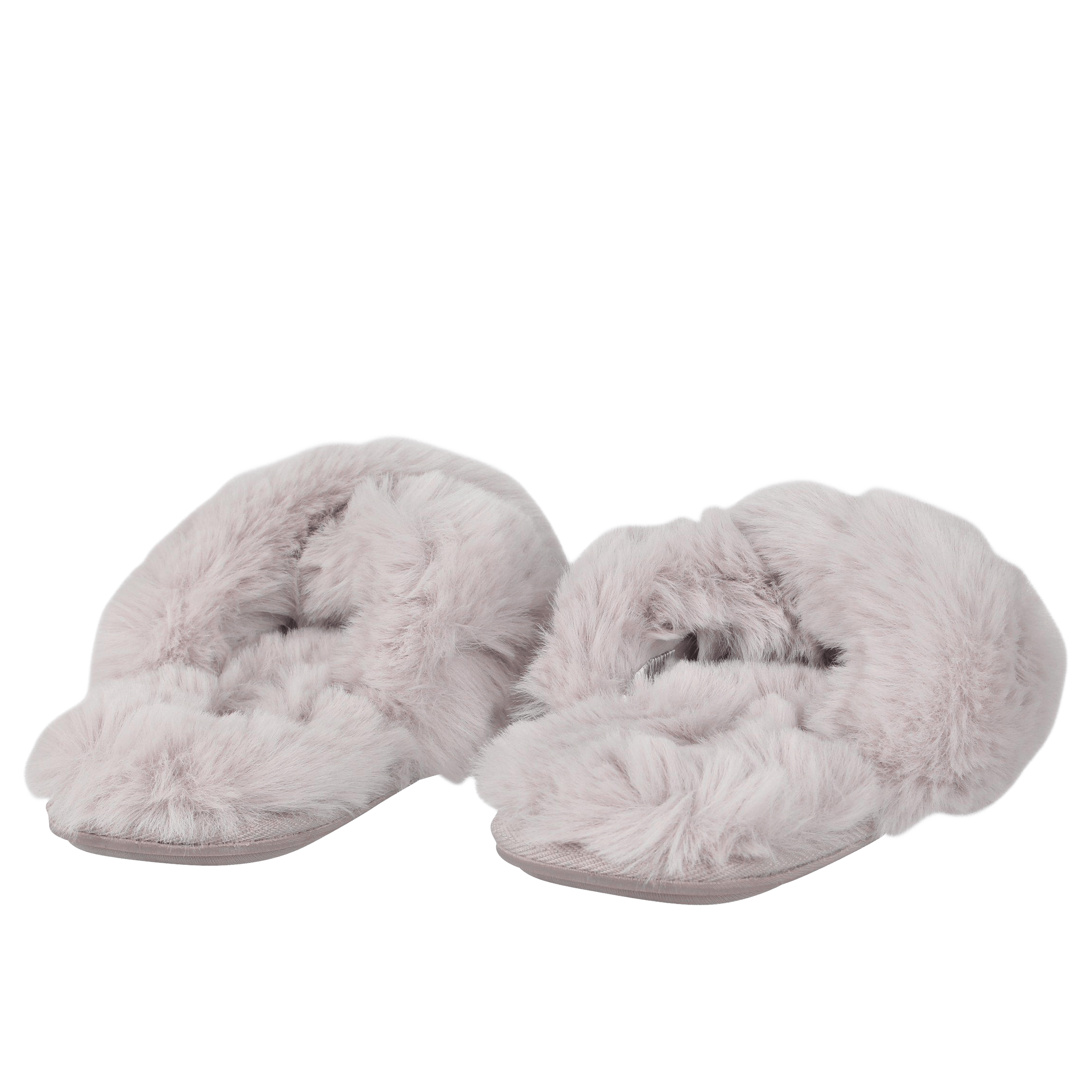 Womens Jack Wills Fluffy Cross Strap Slippers