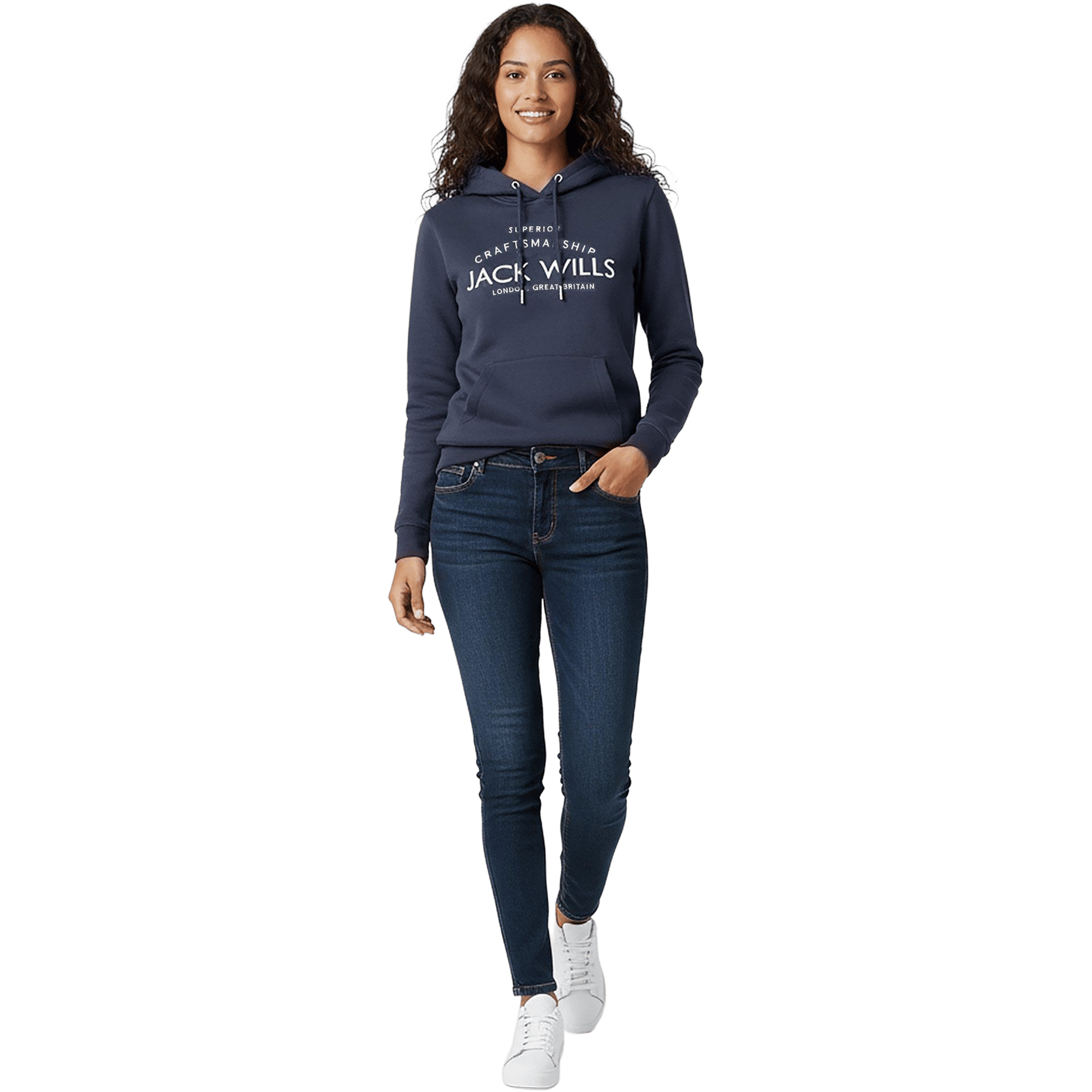 Womens Jack Wills Hunston Graphic Logo Hoodie