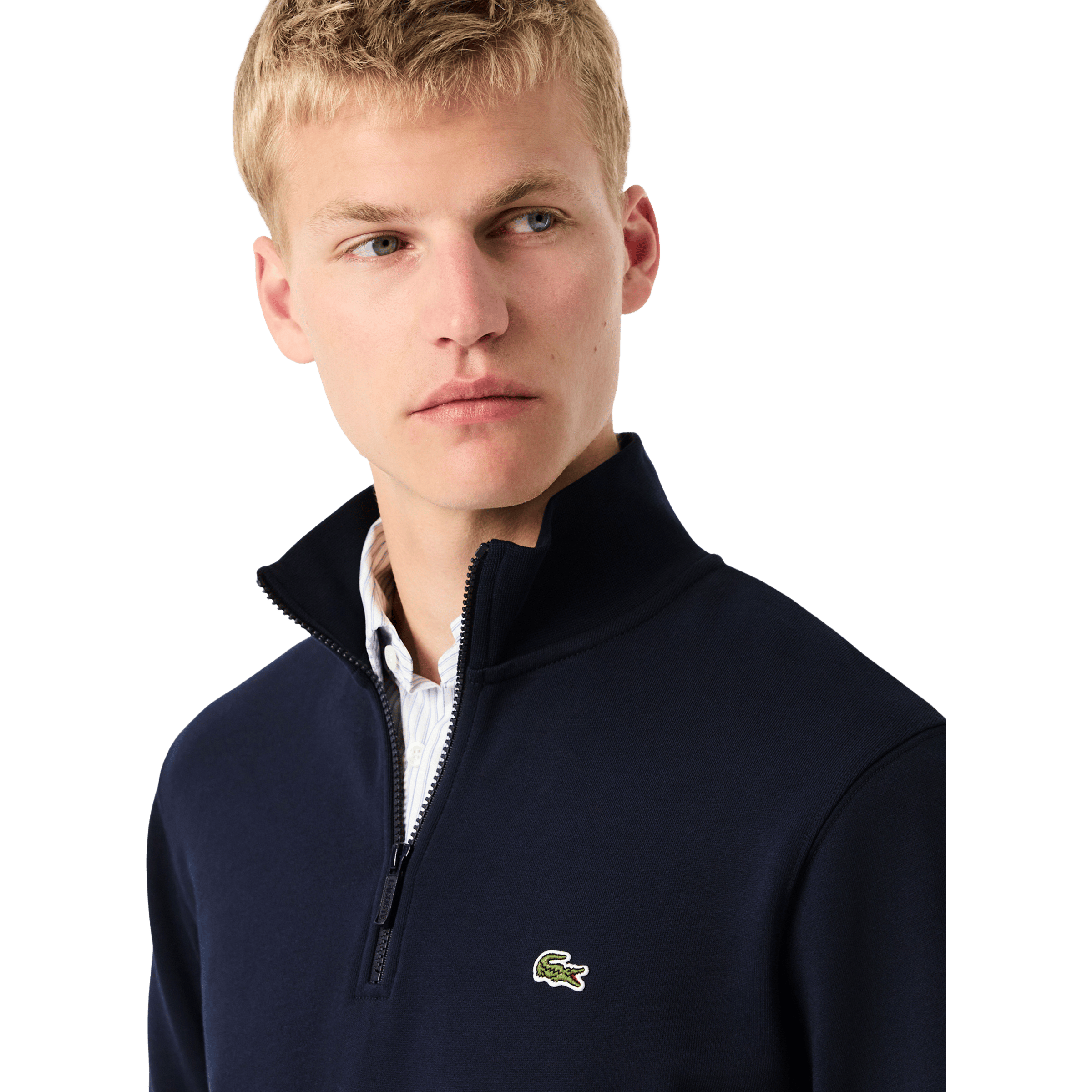 Mens Lacoste High Neck Zipped Fleece Sweatshirt