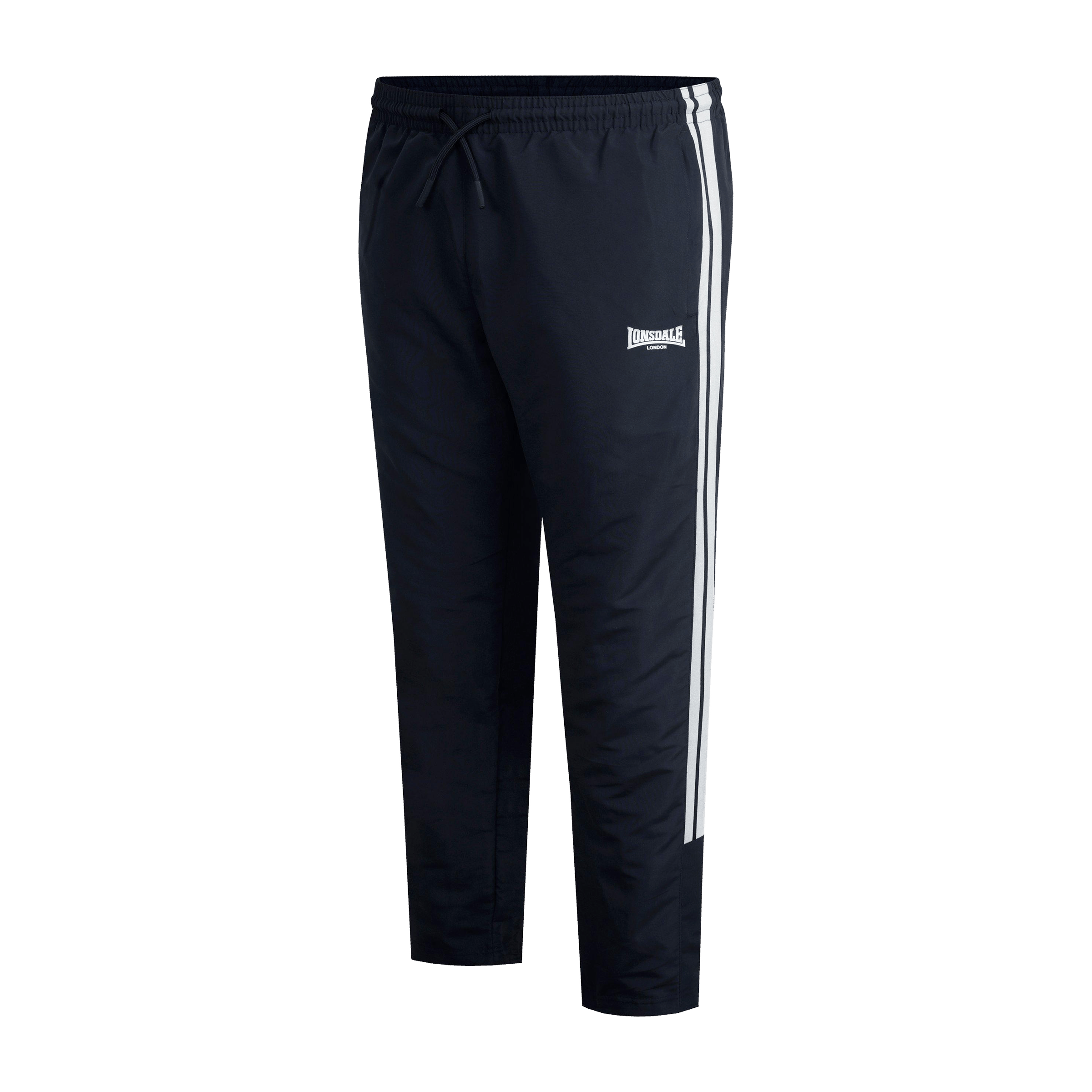 Mens Lonsdale 2 Stripe Open Hem Woven Pants