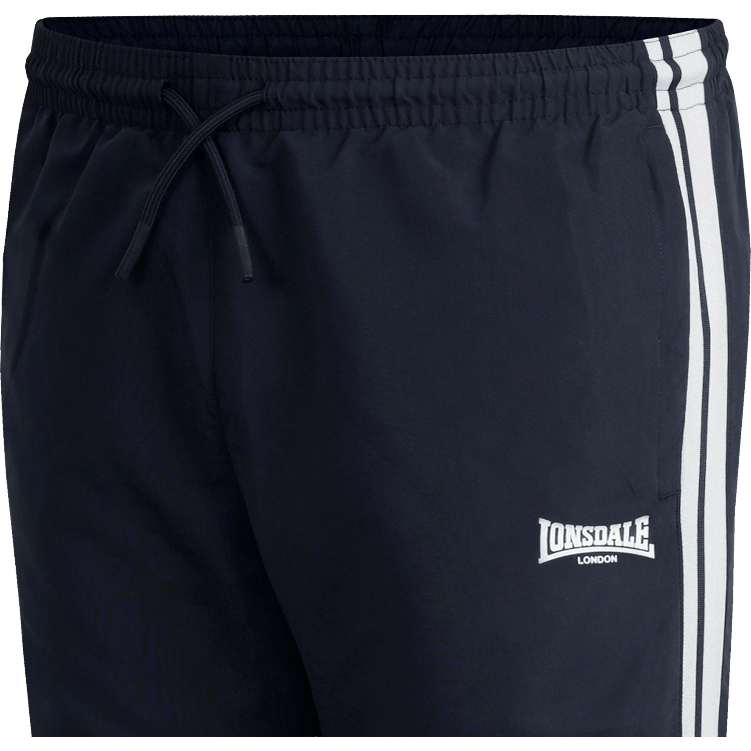 Mens Lonsdale 2 Stripe Open Hem Woven Pants