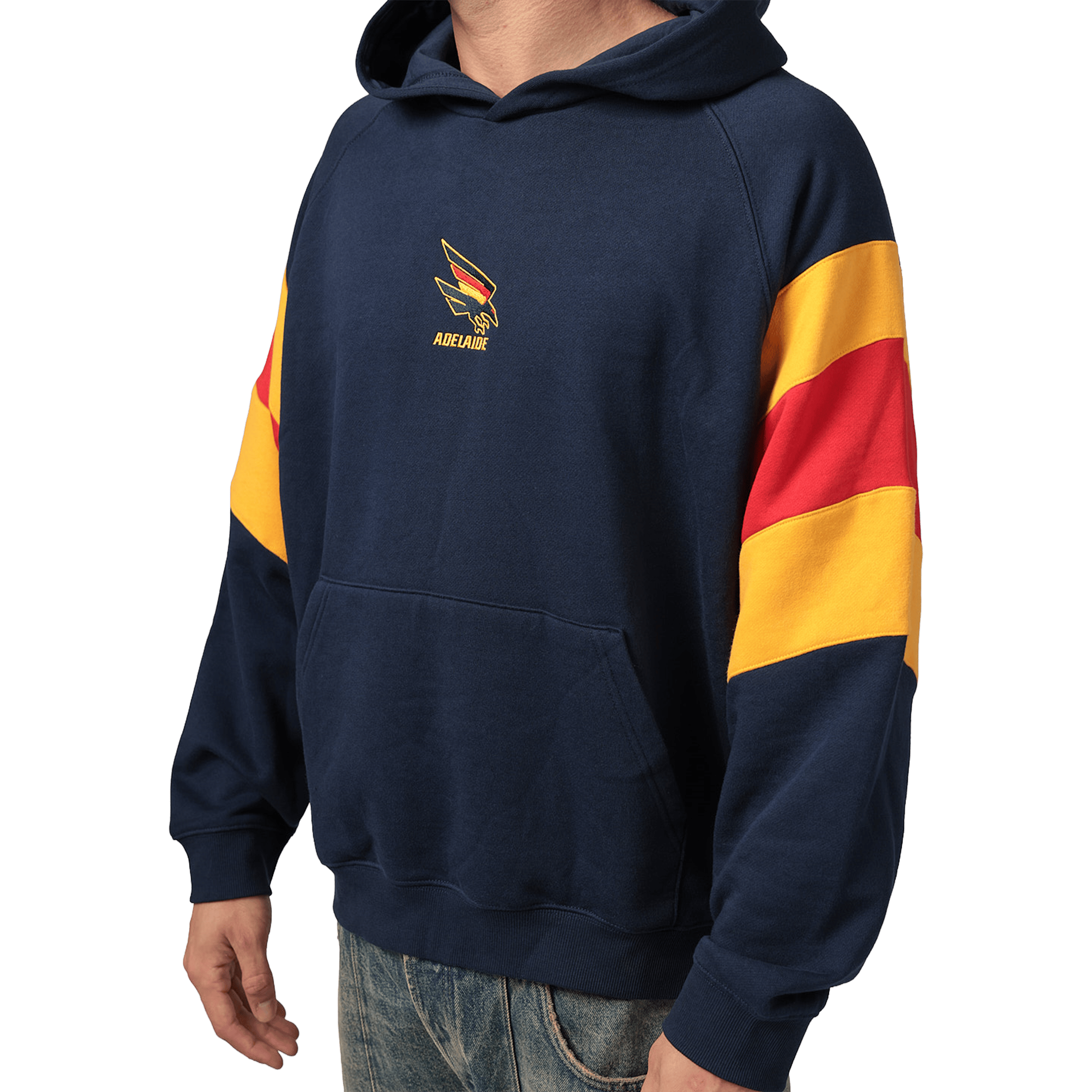 Mens Mitchell & Ness AFL Adelaide Crows Box Fit Fleece Hoodie