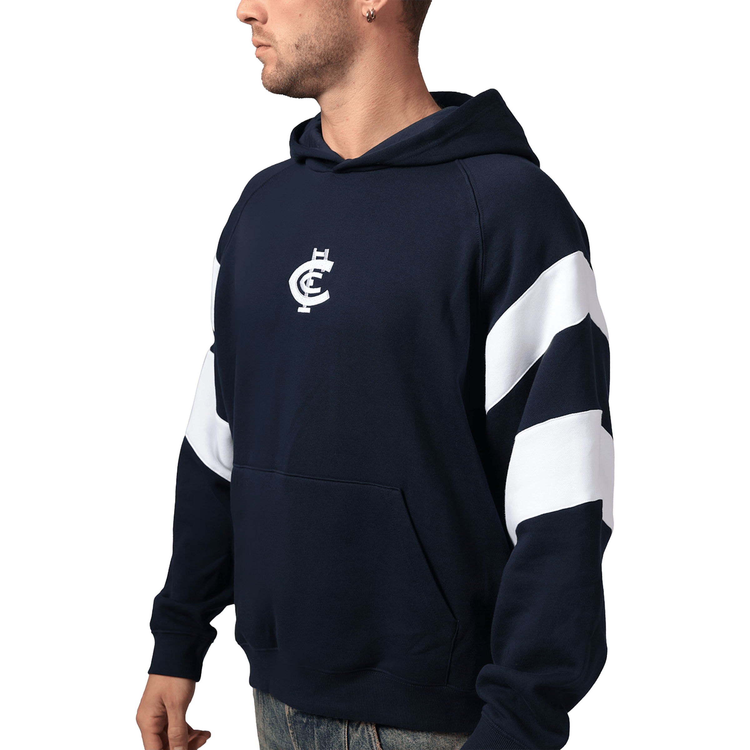 Mens Mitchell & Ness AFL Carlton Blues Box Fit Fleece Hoodie
