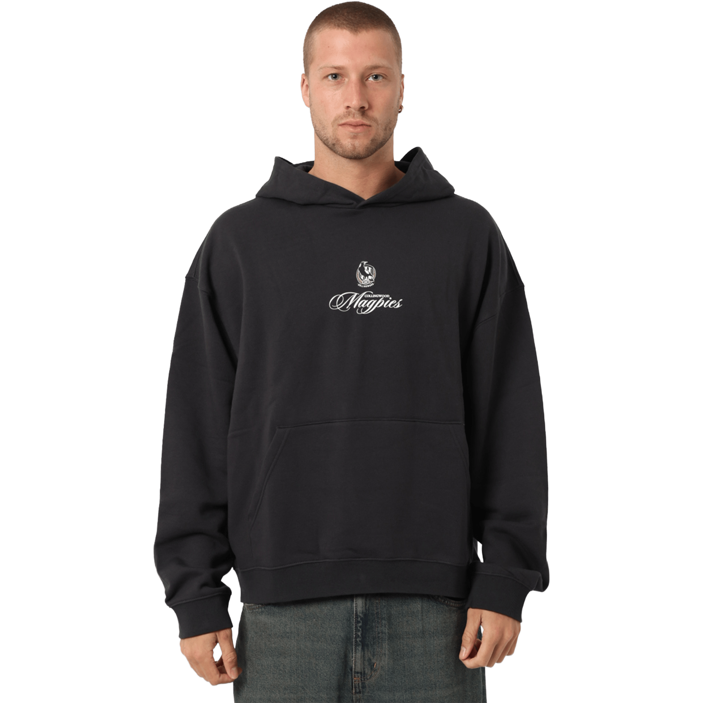Mens Mitchell & Ness AFL Collingwood Magpies Lifestyle Box Fit Hoodie