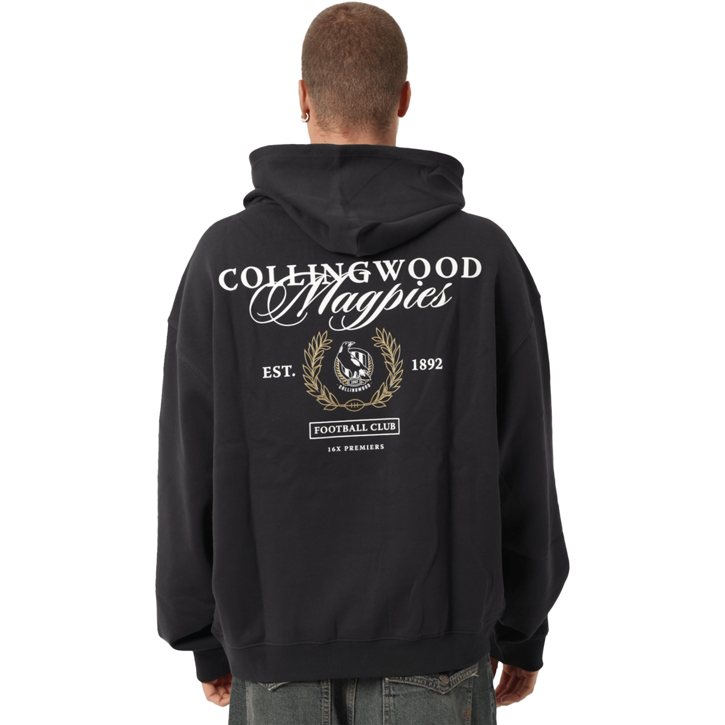 Mens Mitchell & Ness AFL Collingwood Magpies Lifestyle Box Fit Hoodie