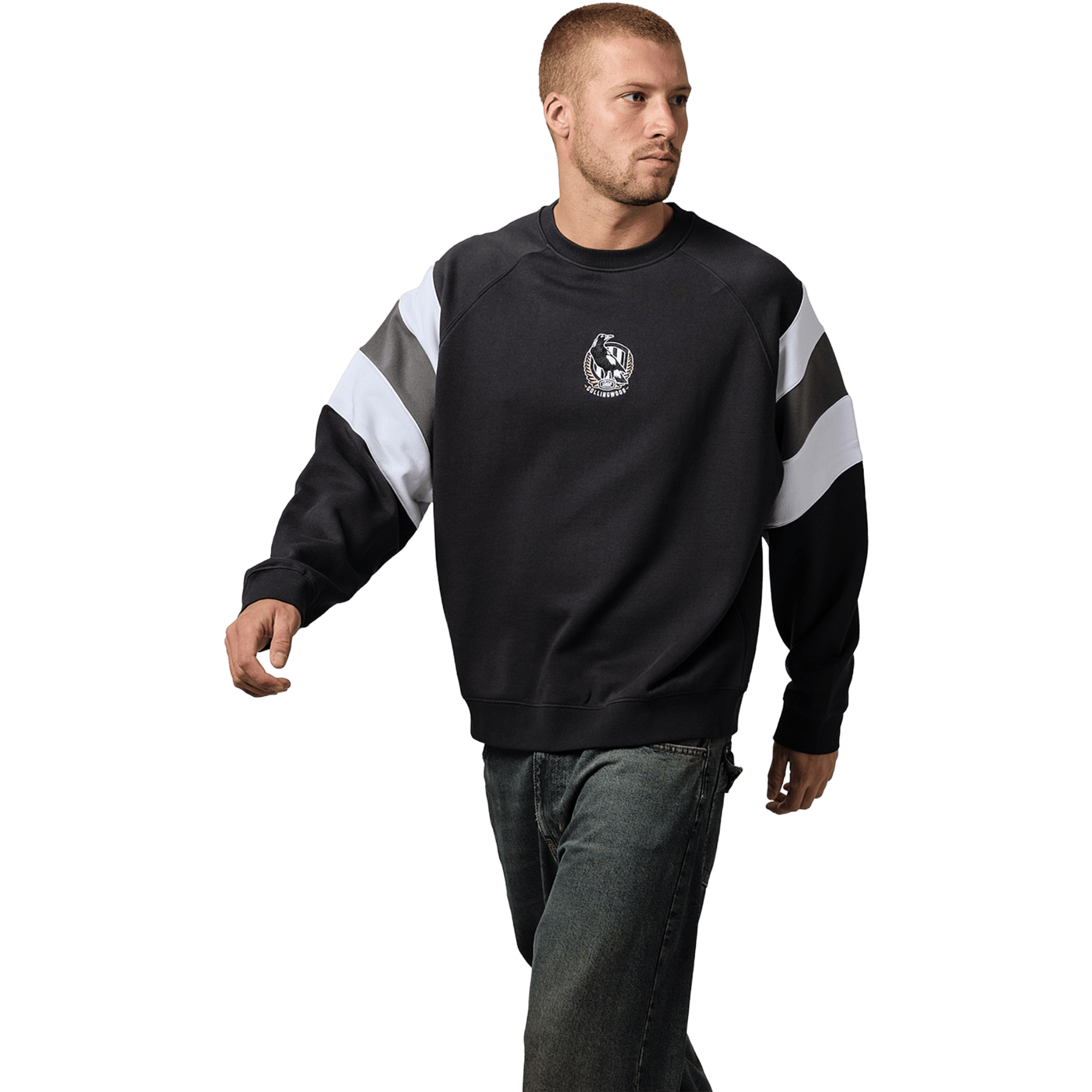 Unisex Mitchell & Ness AFL Collingwood Magpies Splice Crew Sweatshirts