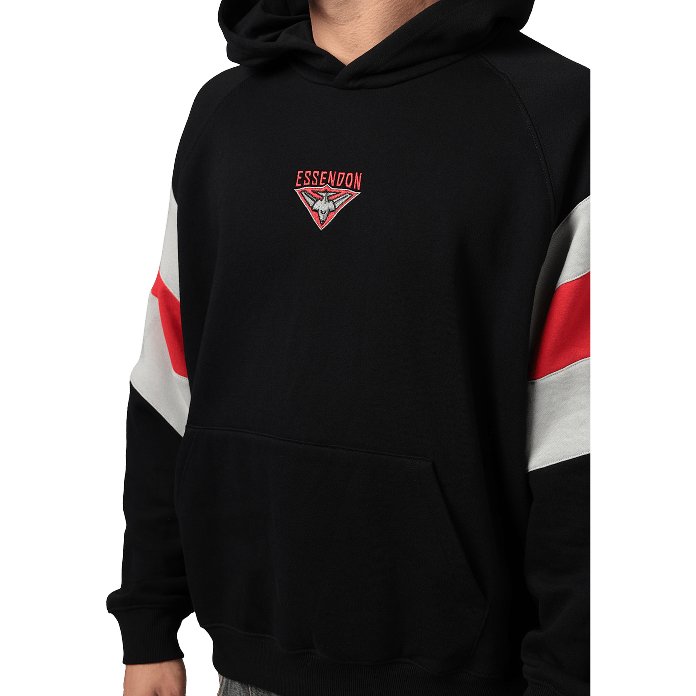 Mens Mitchell & Ness AFL Essendon Bombers Box Fit Fleece Hoodie