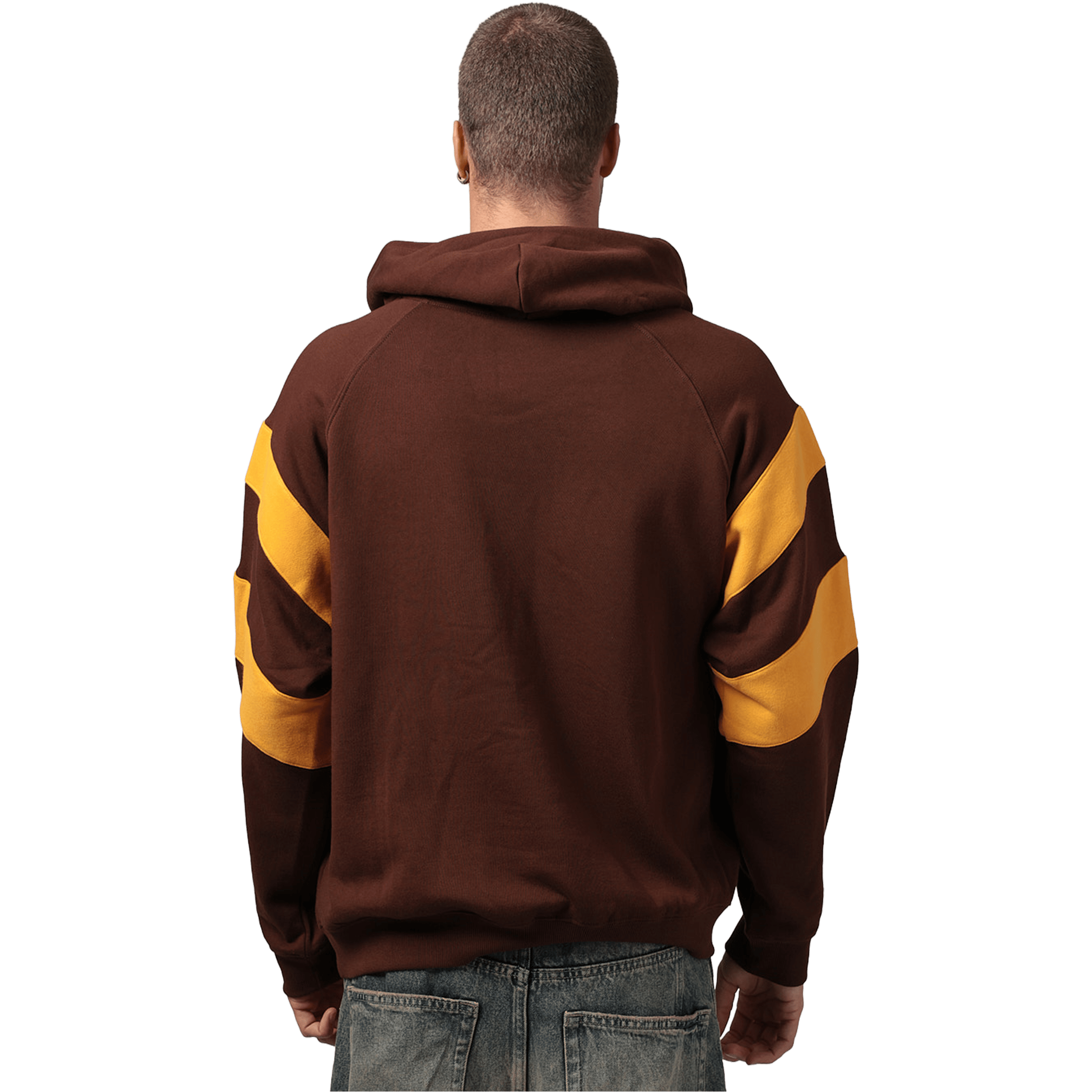 Mens Mitchell & Ness AFL Hawthorn Hawks Box Fit Fleece Hoodie
