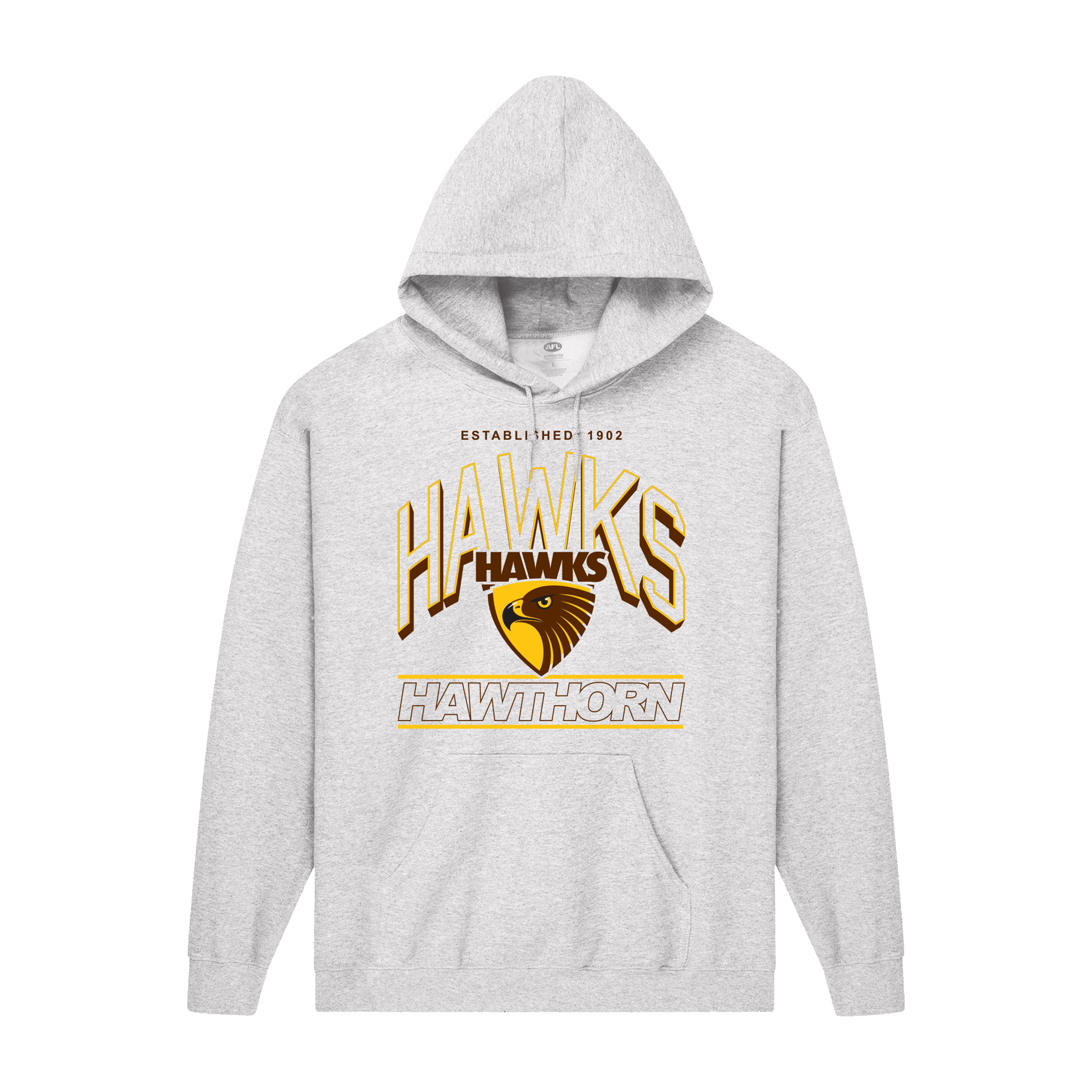 Mens Mitchell & Ness AFL Hawthorn Hawks Arch Stack Hoodie