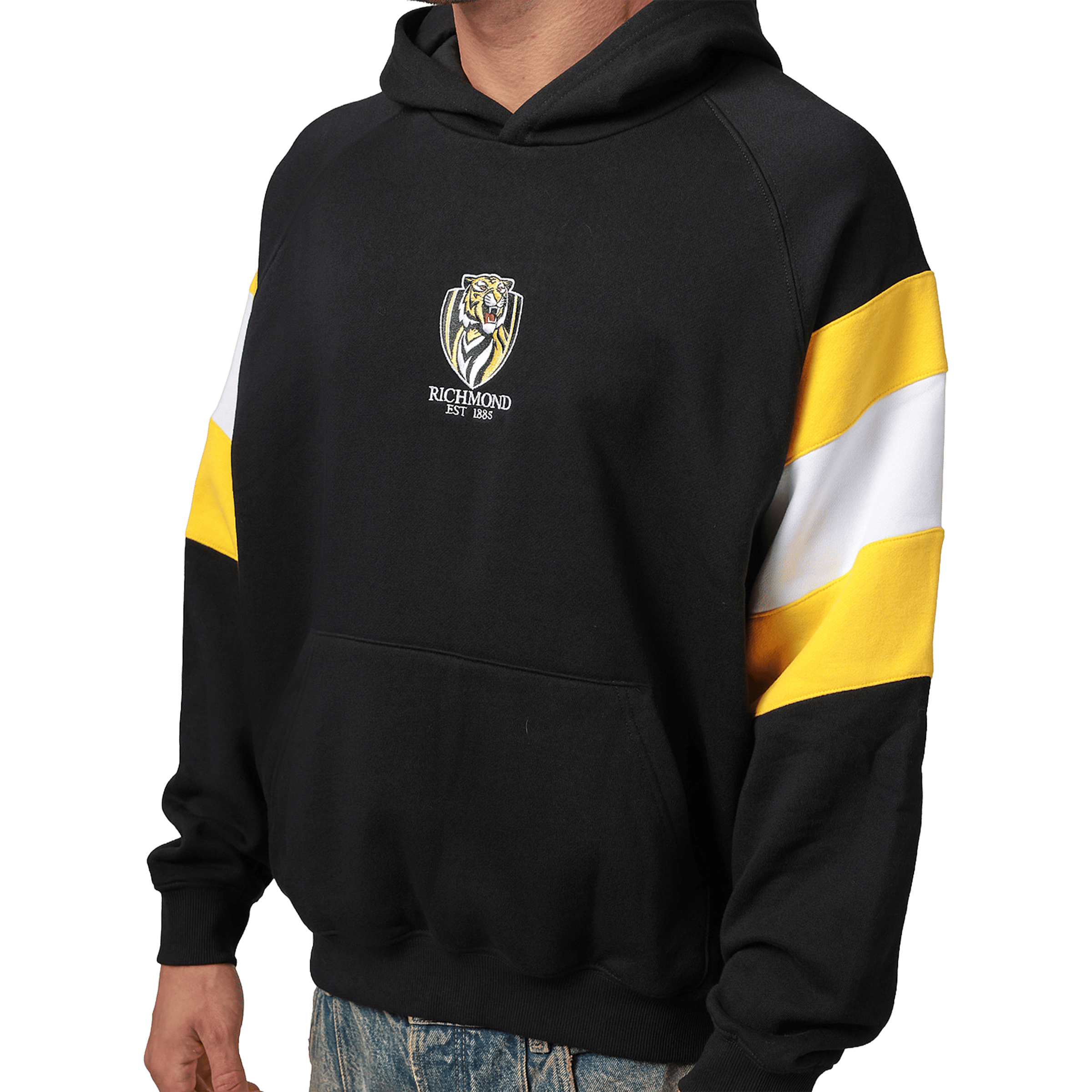 Mens Mitchell & Ness AFL Richmond Tigers Box Fit Fleece Hoodie