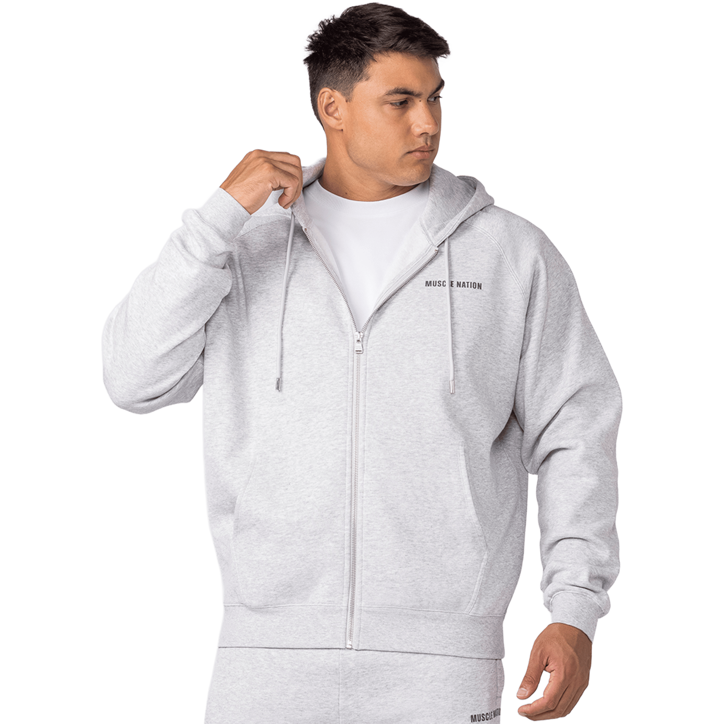 Mens Muscle Nation Essential Zip Hoodie