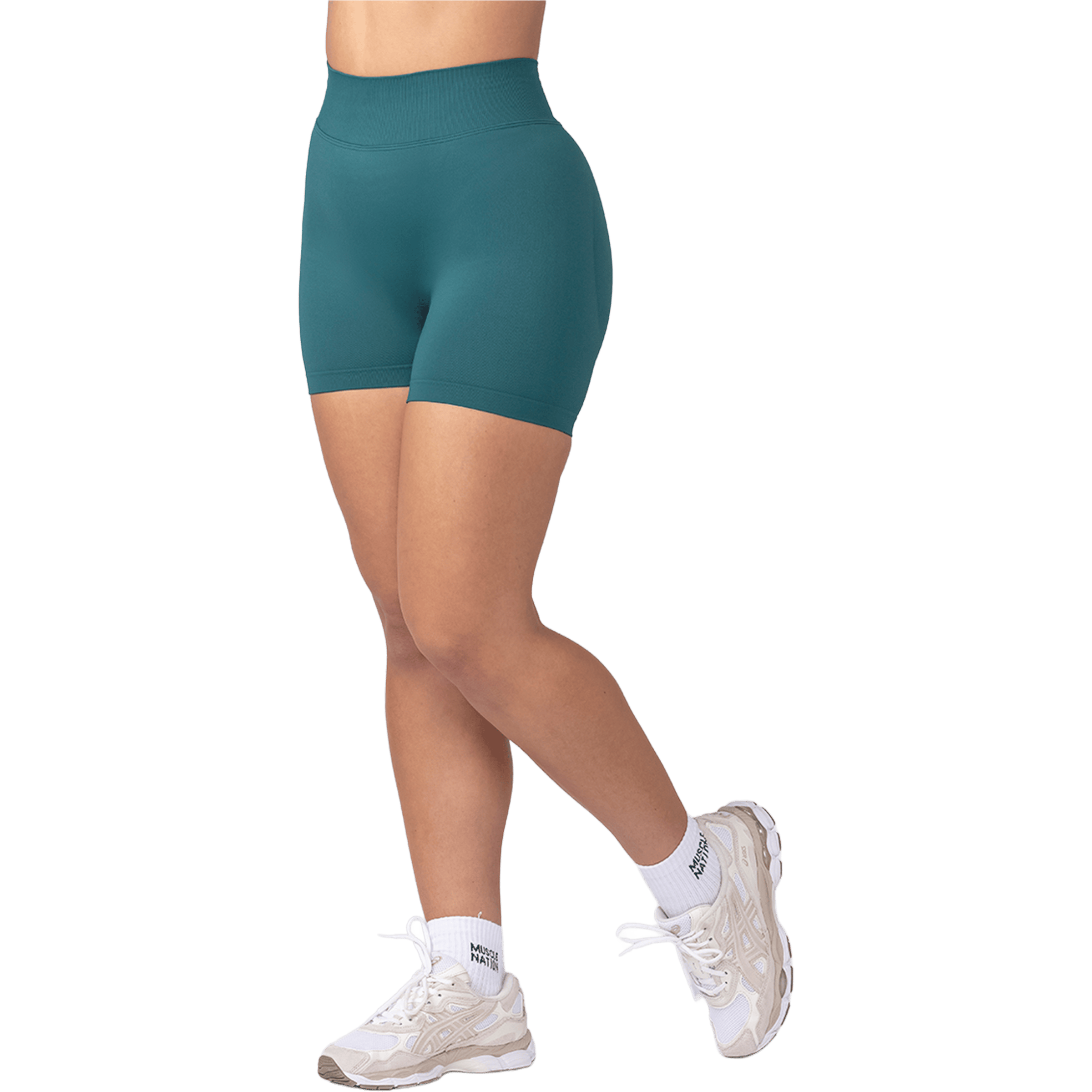 Womens Muscle Nation Sculpt Seamless Midway (5") Shorts