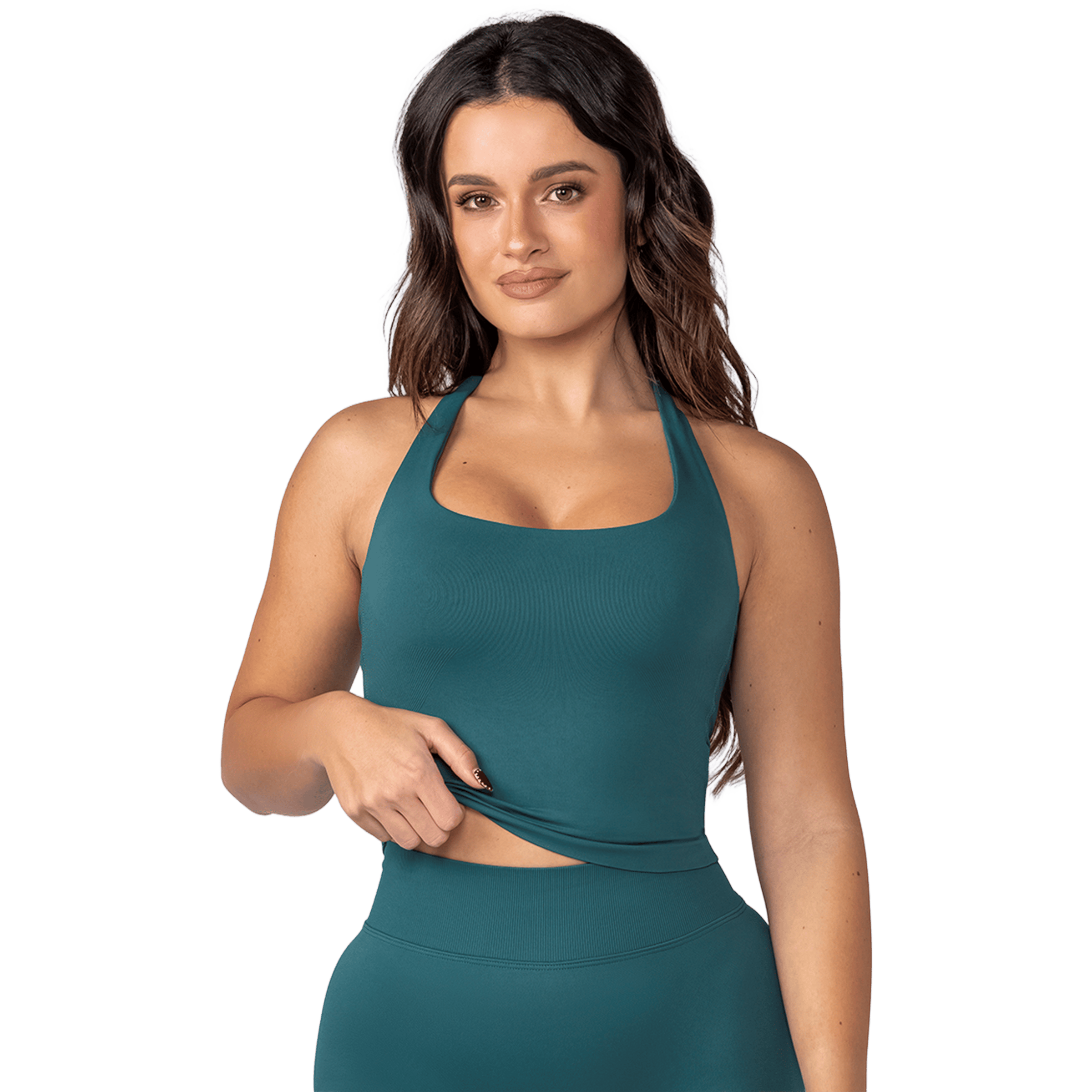 Womens Muscle Nation Sculpt Seamless Halter Bra Tank