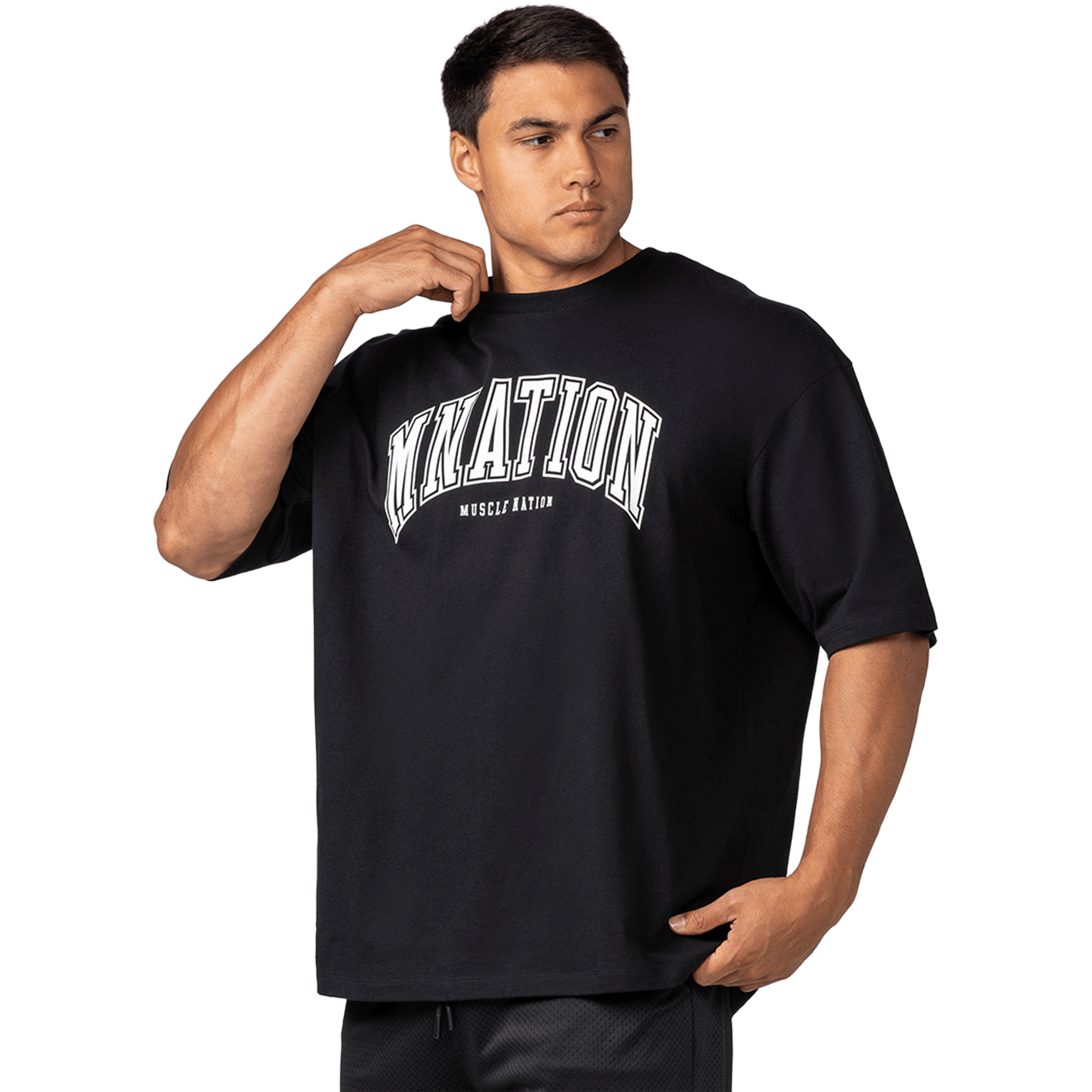 Mens Muscle Nation Varsity Training Oversized Vintage Tee
