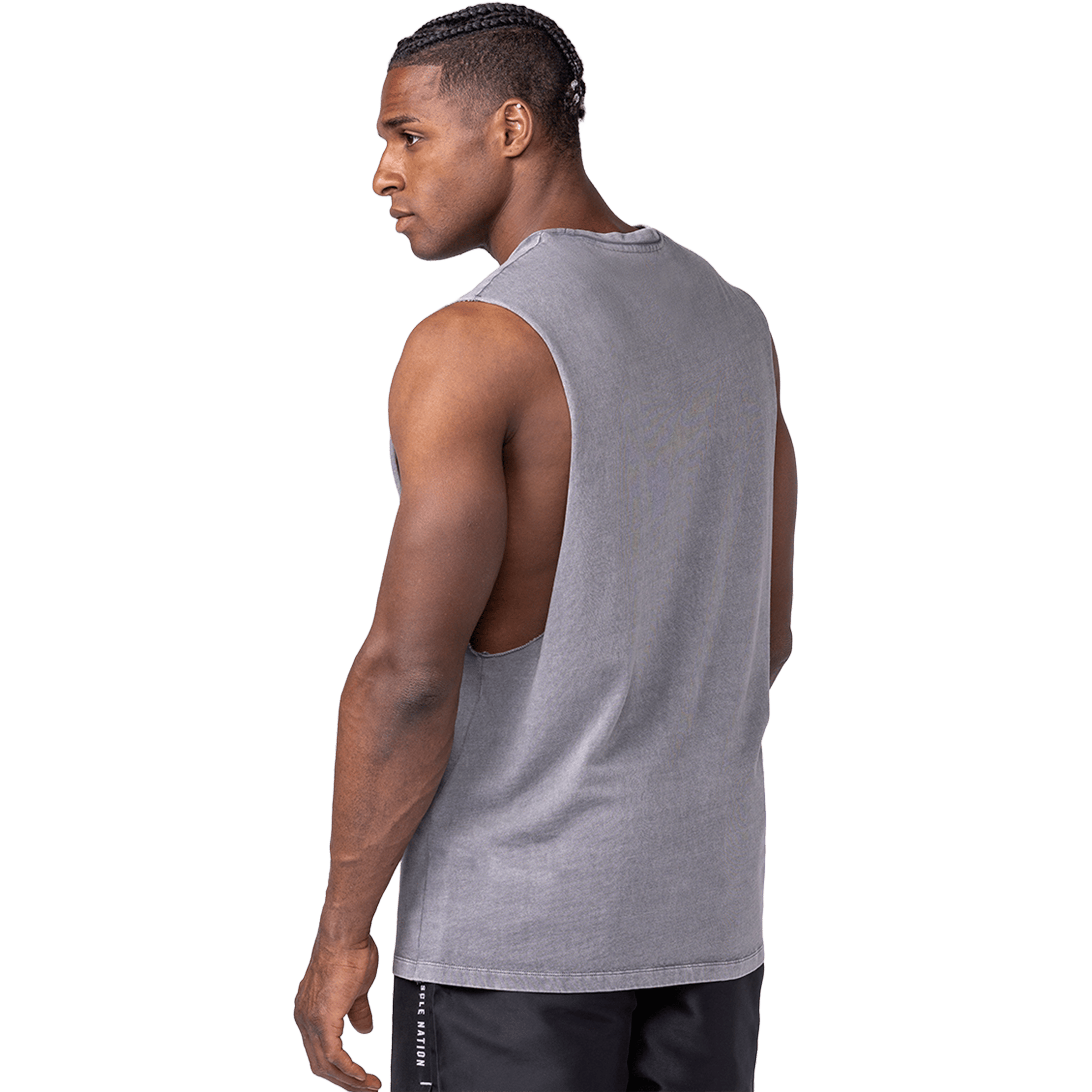 Mens Muscle Nation Vintage Training Drop Arm Tank