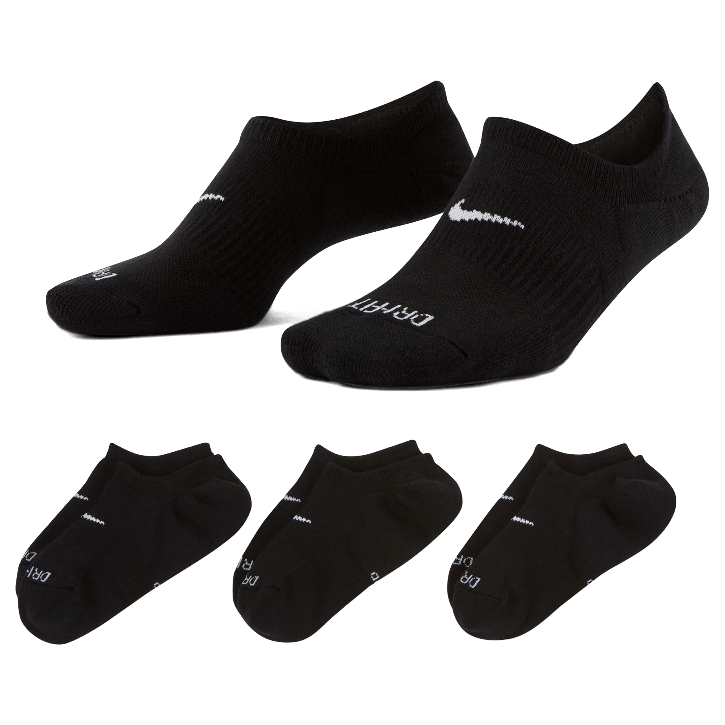 Unisex Nike (3pk) Everyday Plus Cushioned Training Footie Socks