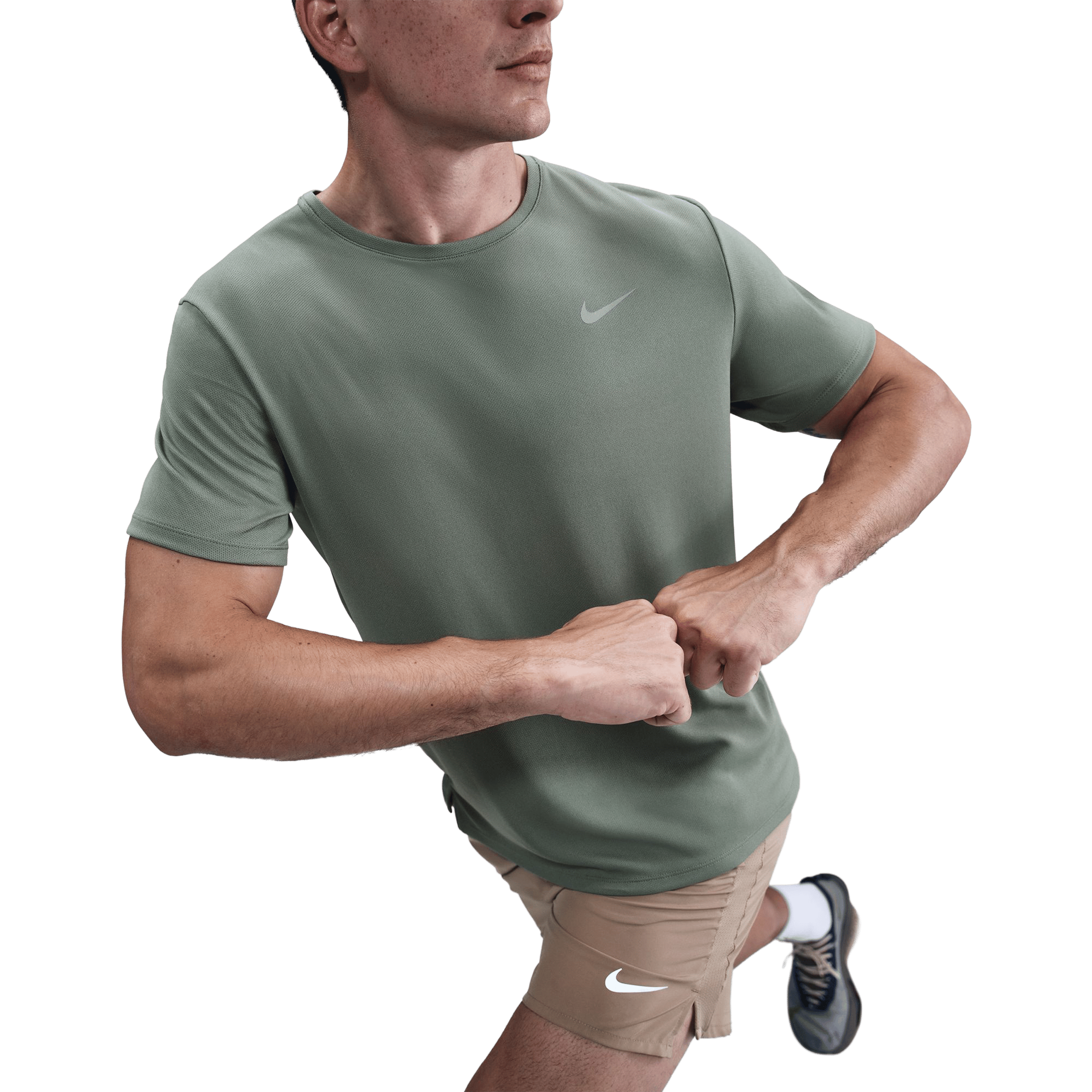 Mens Nike Miler Dri-FIT UV Short-Sleeve Running Top
