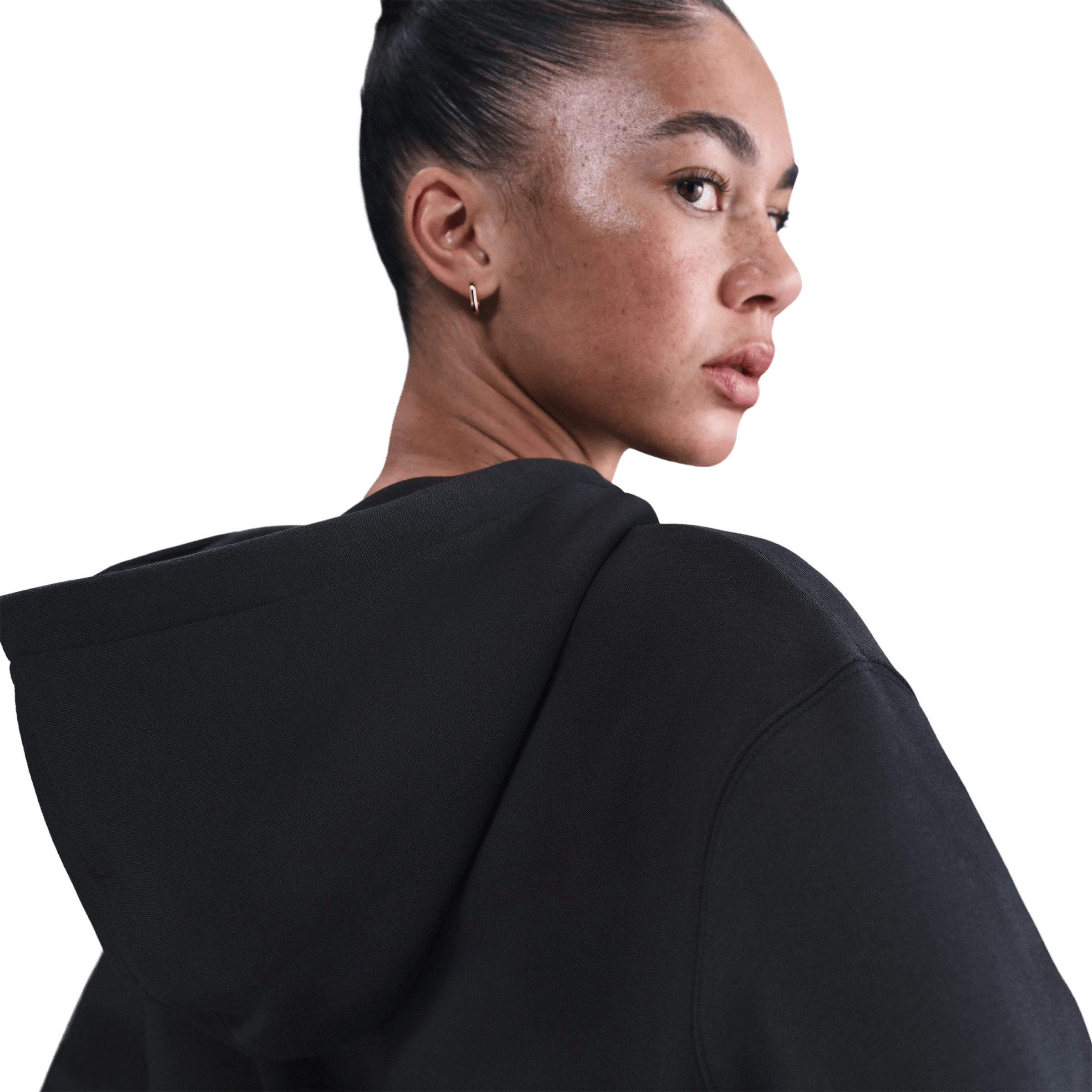 Womens Nike Sportswear Phoenix Fleece Loose Full-Zip Cropped Hoodie