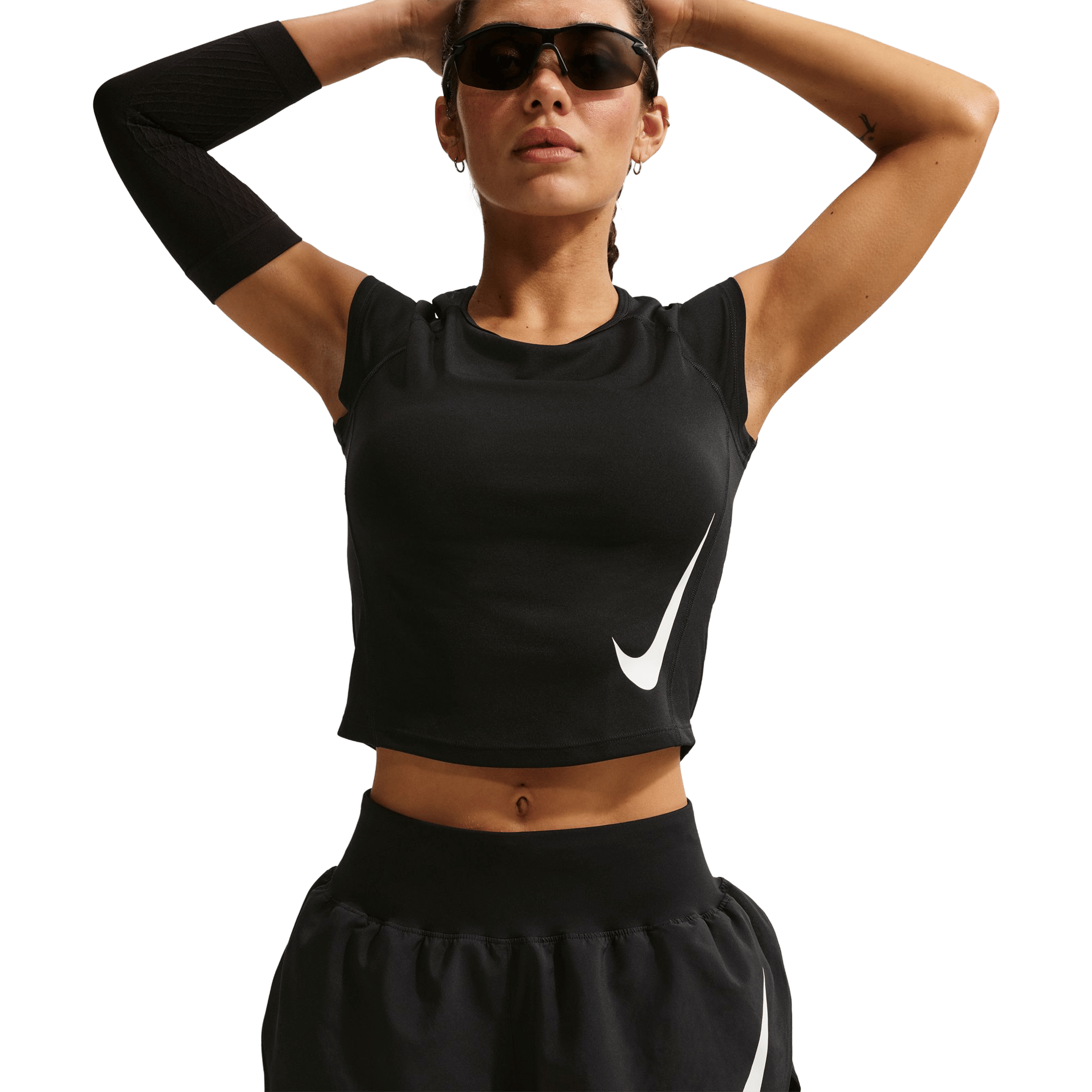 Womens Nike Tempo Flow Swoosh Dri-FIT Mid-Rise Brief-Lined Running Shorts